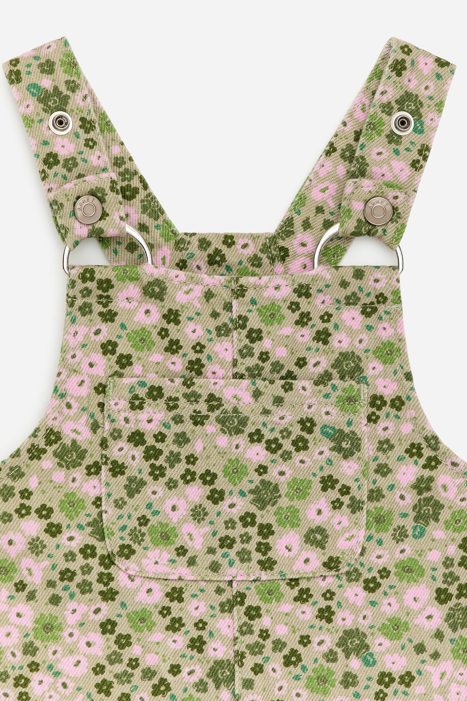 Pantalon salopette - Vert clair/Rose - 3