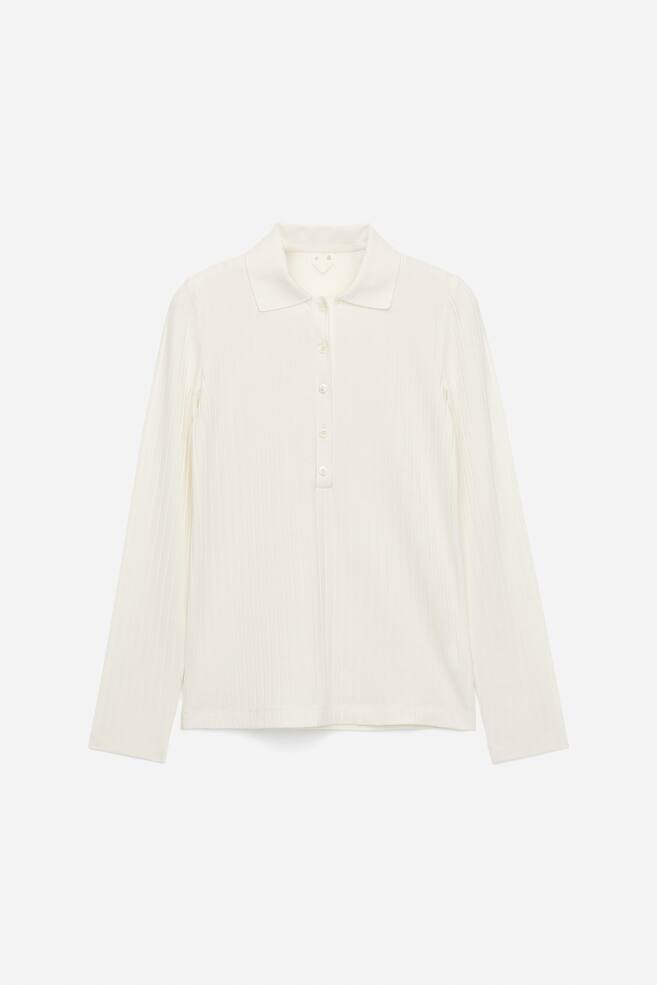 Wide-Rib Polo Shirt - White - 1
