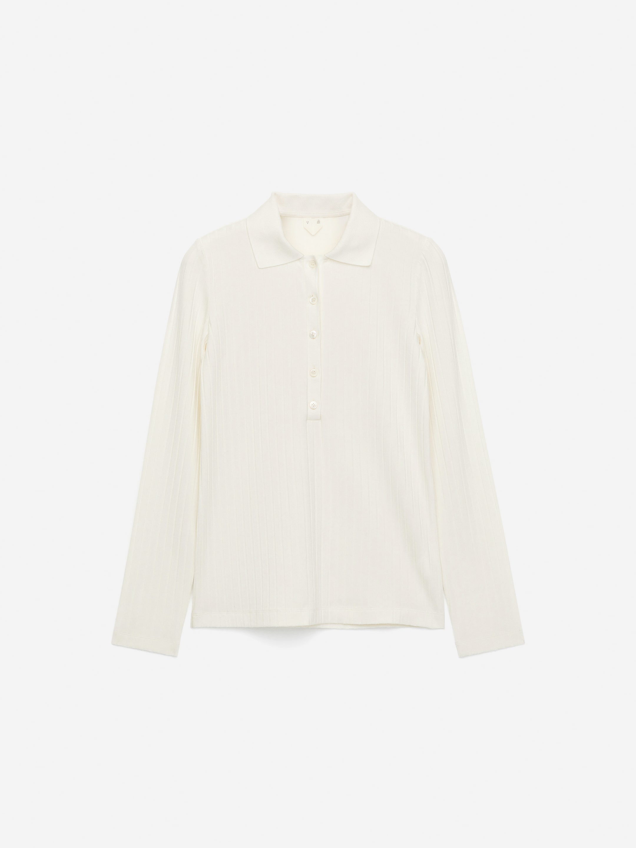Wide-Rib Polo Shirt-#F4F3E9-16467