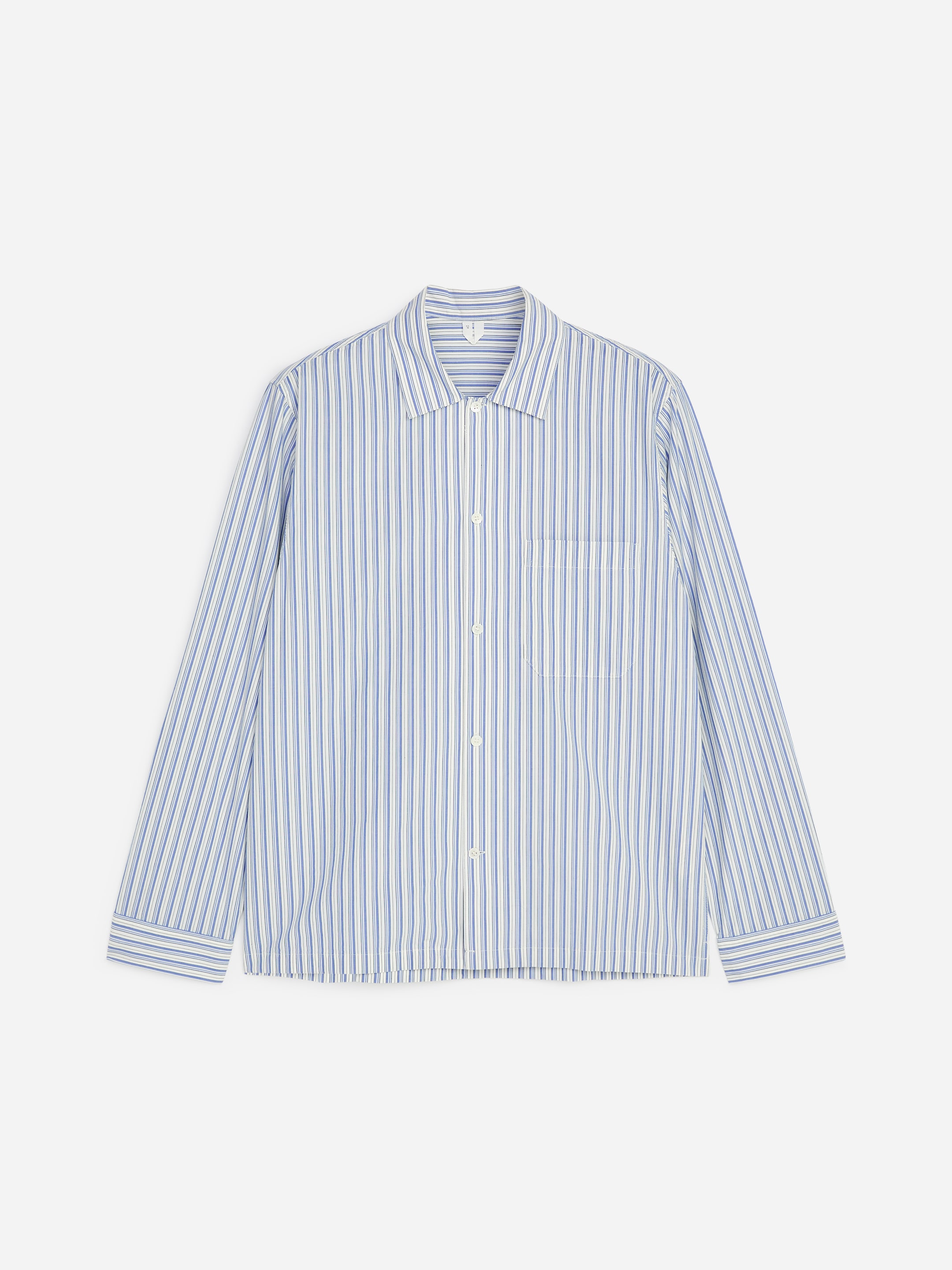 Striped Pyjama Shirt-Blue-20352