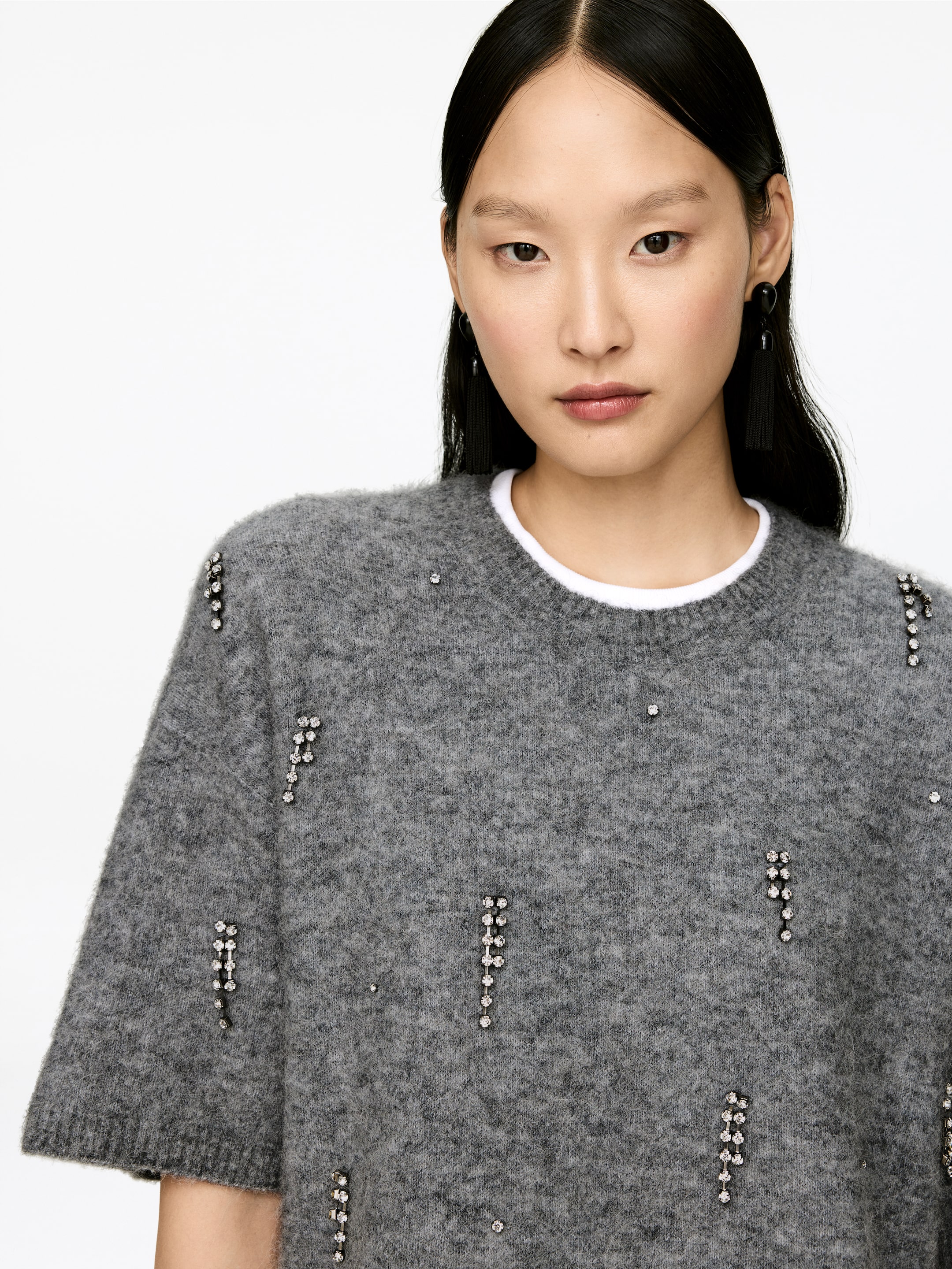 Größeres Bild ansehen: Verziertes Strickoberteil - Grau - Ladies | H&M DE 4