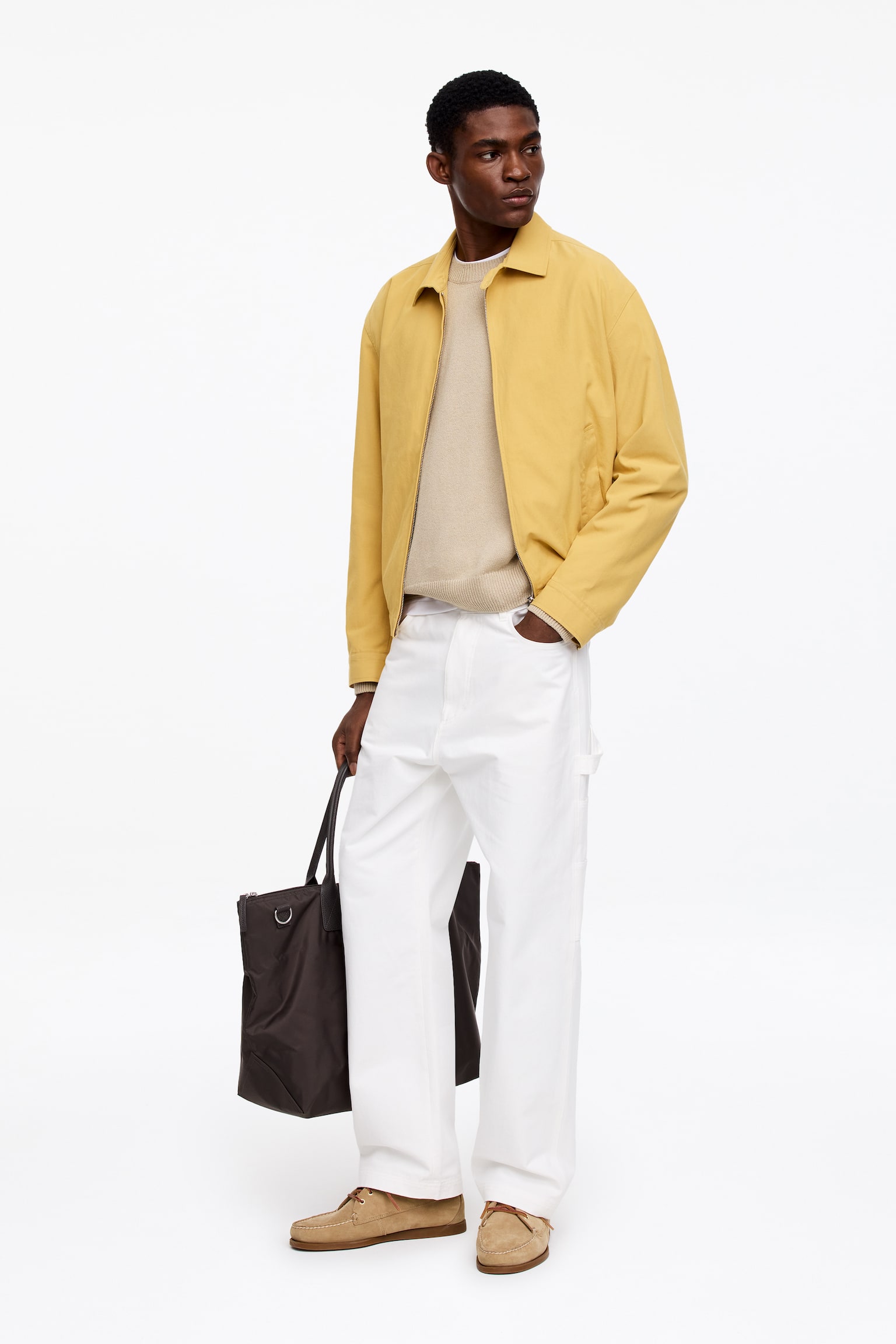 Tröja i linne och bomull - Beige/Dimrosa - 4