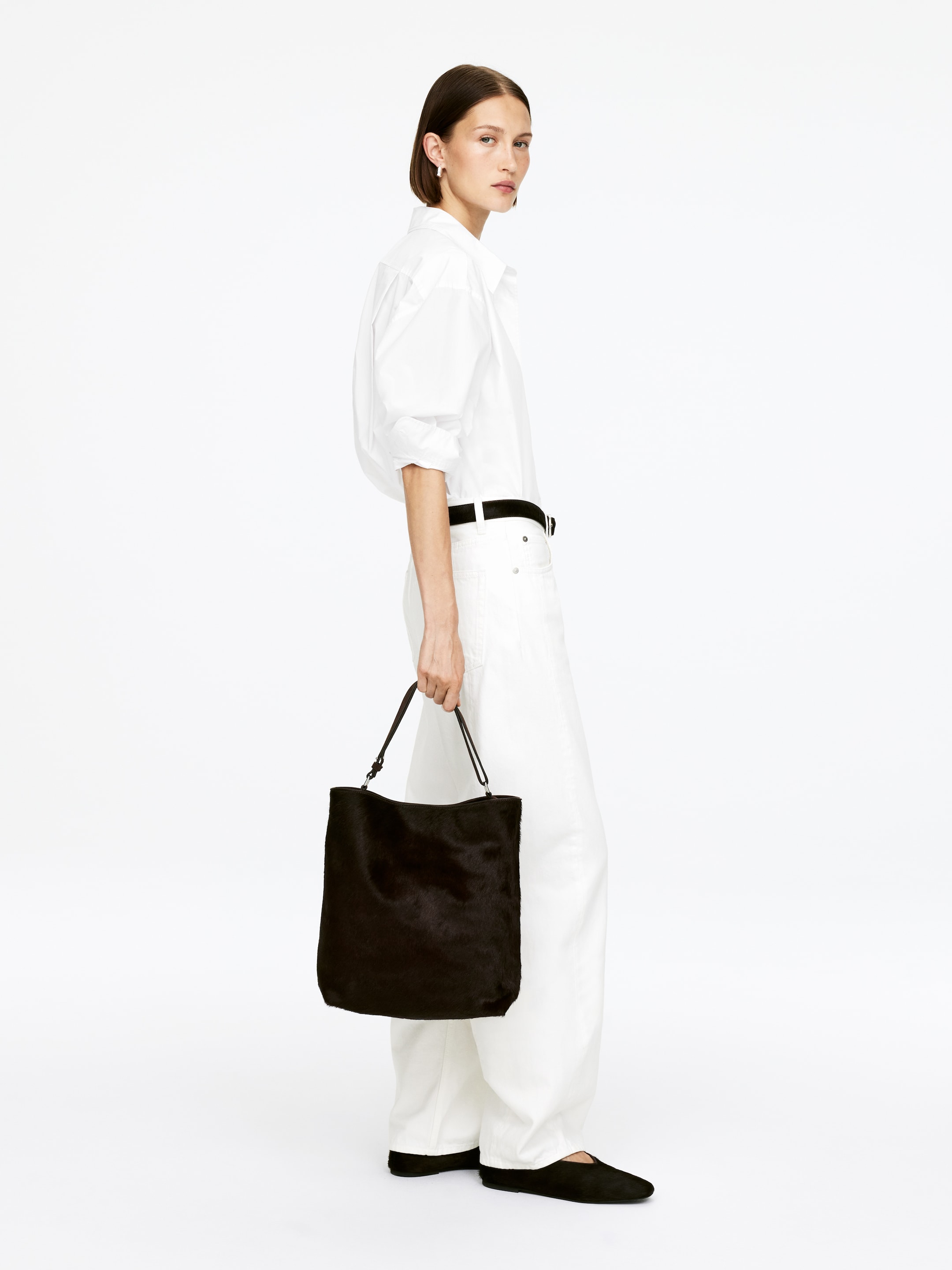 Visa större bild: Toteväska i läder och mocka - Brun - DAM | H&M SE 3
