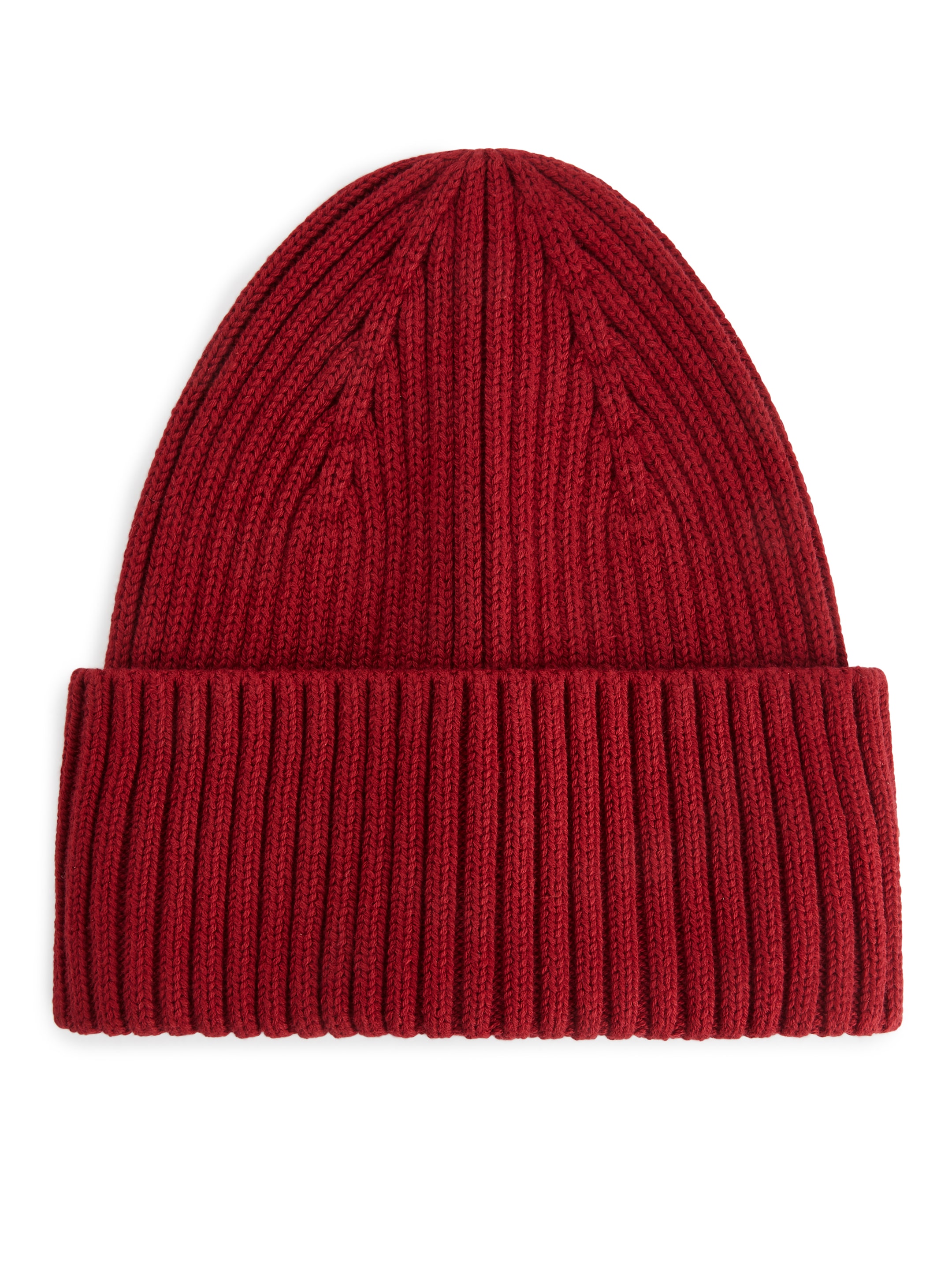 Visa större bild: Ribbstickad beanie - Röd - DAM | H&M SE 1