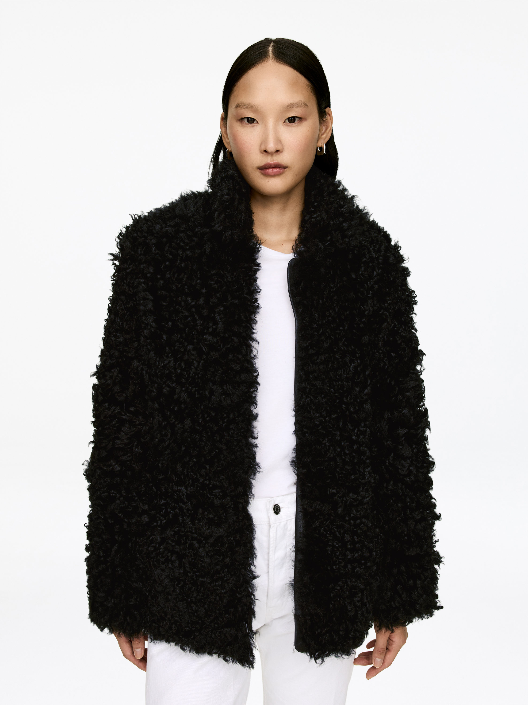 Shearling Jacket - Black - Regular fit - Women - StillMedia/Lookbook - 5