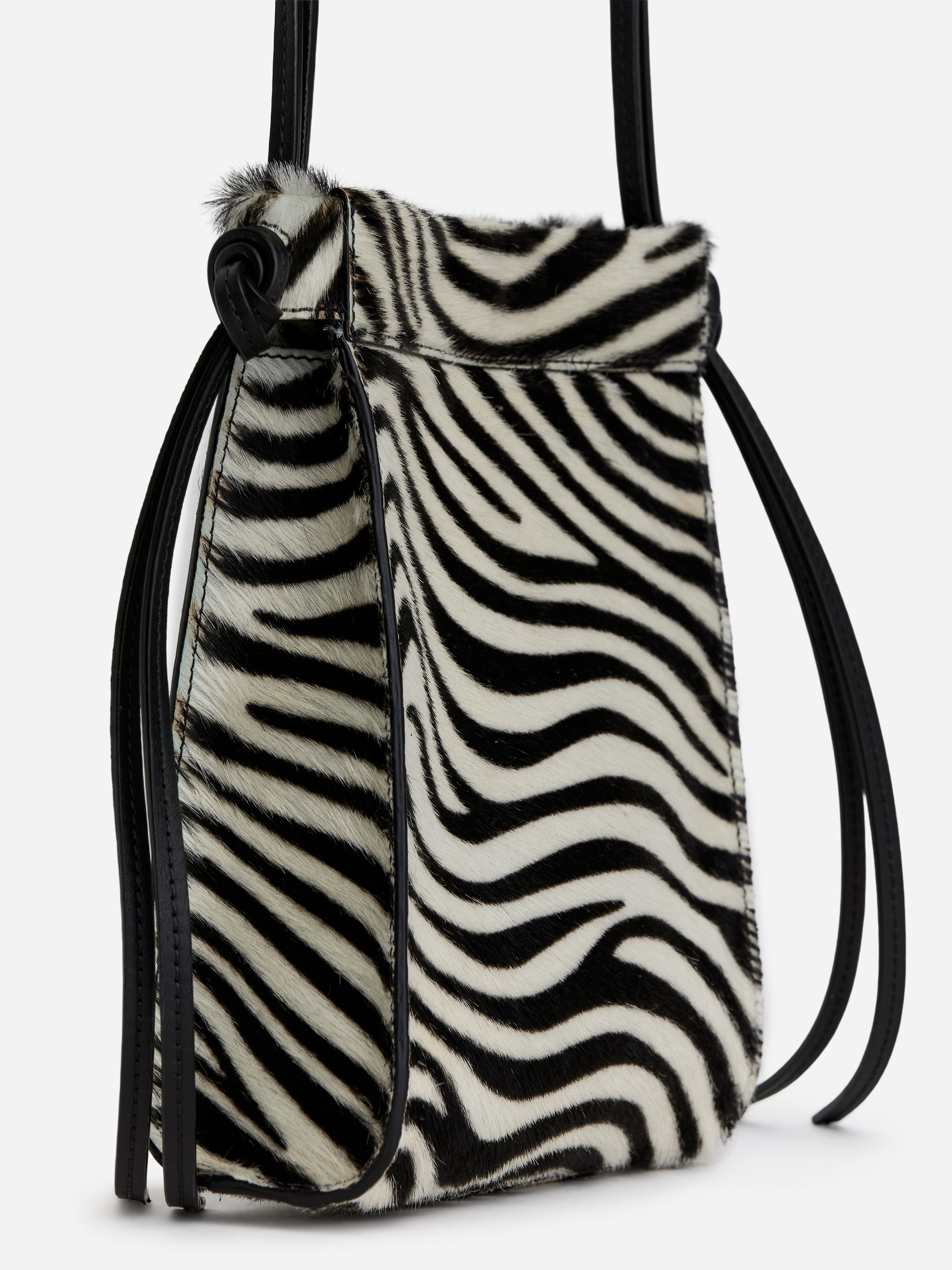 Sac à bandoulière en cuir avec imprimé zébré - Noir/blanc cassé - Femme - StillMedia/DescriptiveStillLife - 3