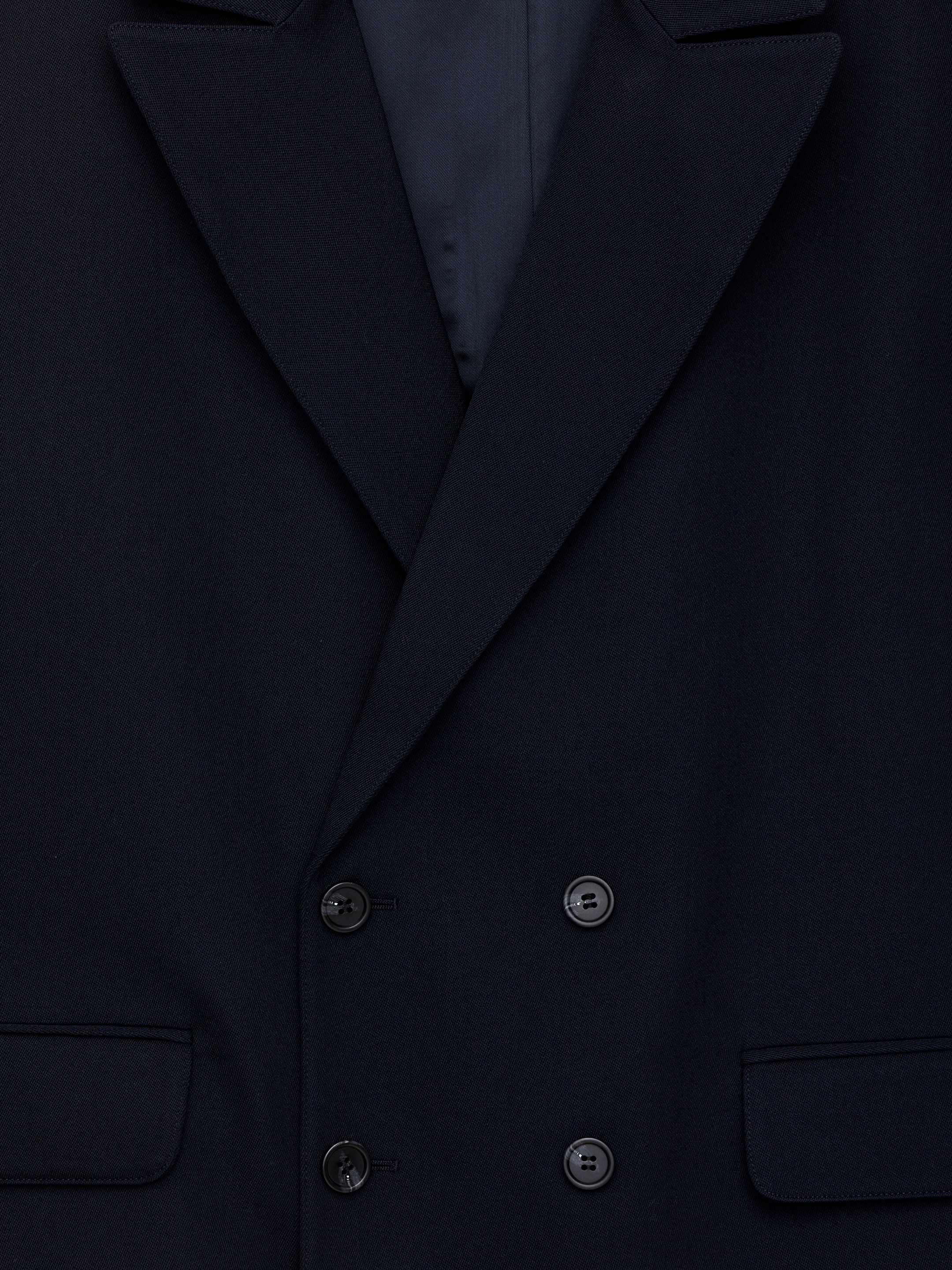 Dubbelknäppt kavaj i ull - Mörkblå - Loose fit - Men - StillMedia/DescriptiveDetail - 1