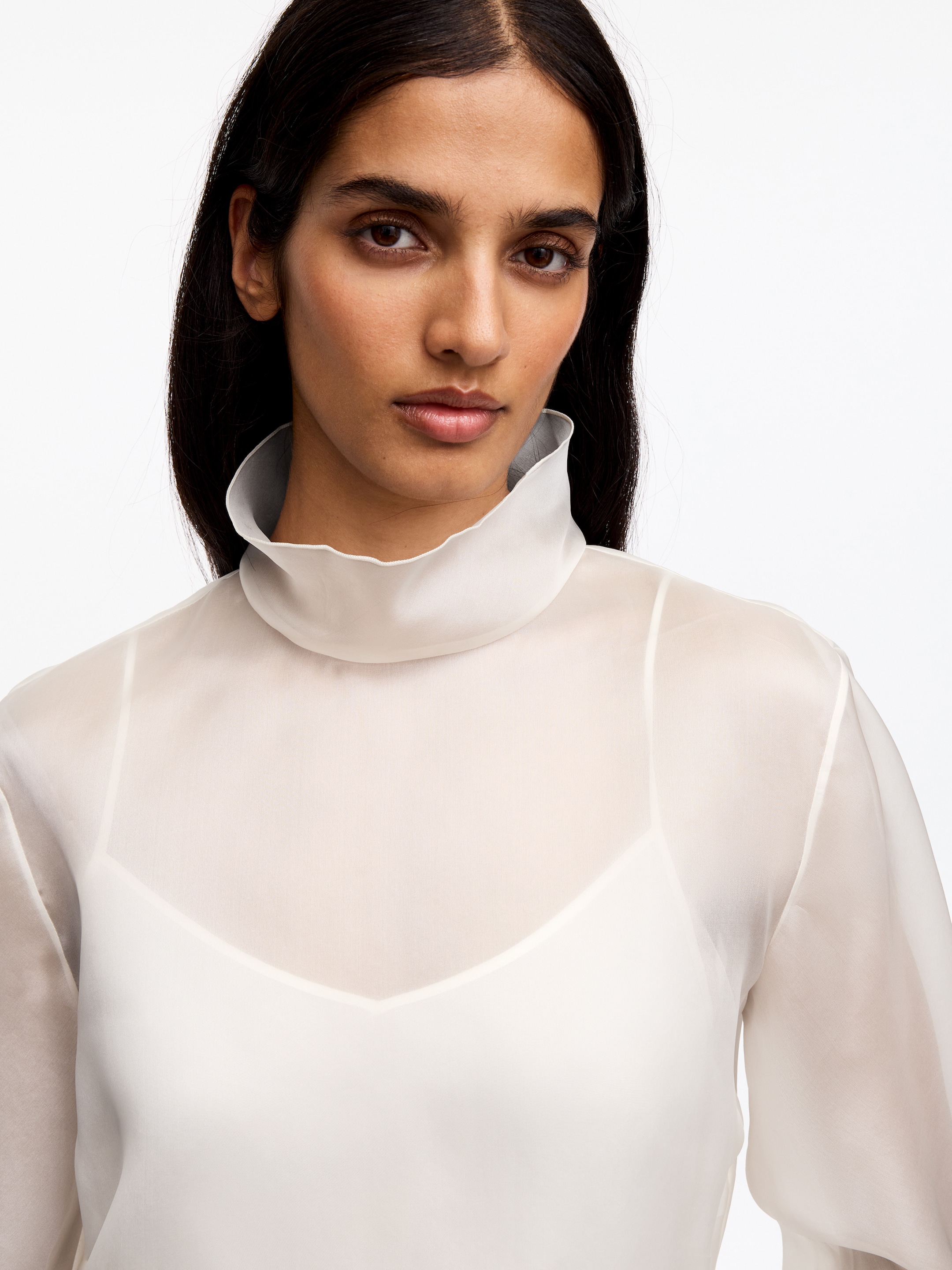 Silk Organza Blouse - White - Regular fit - women - StillMedia/Lookbook - 2