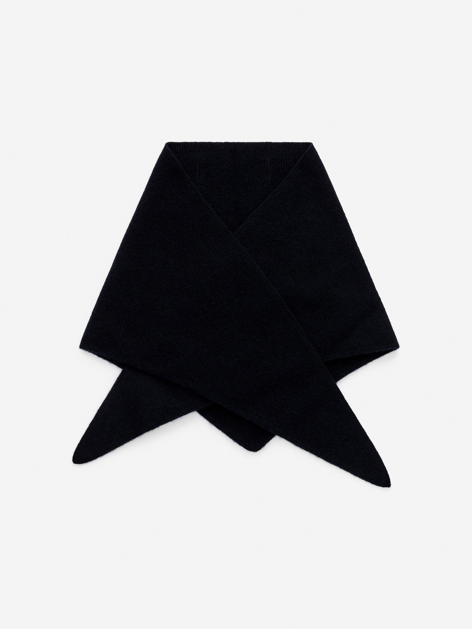 Pure Cashmere Triangle Scarf - Dark Blue/Burgundy