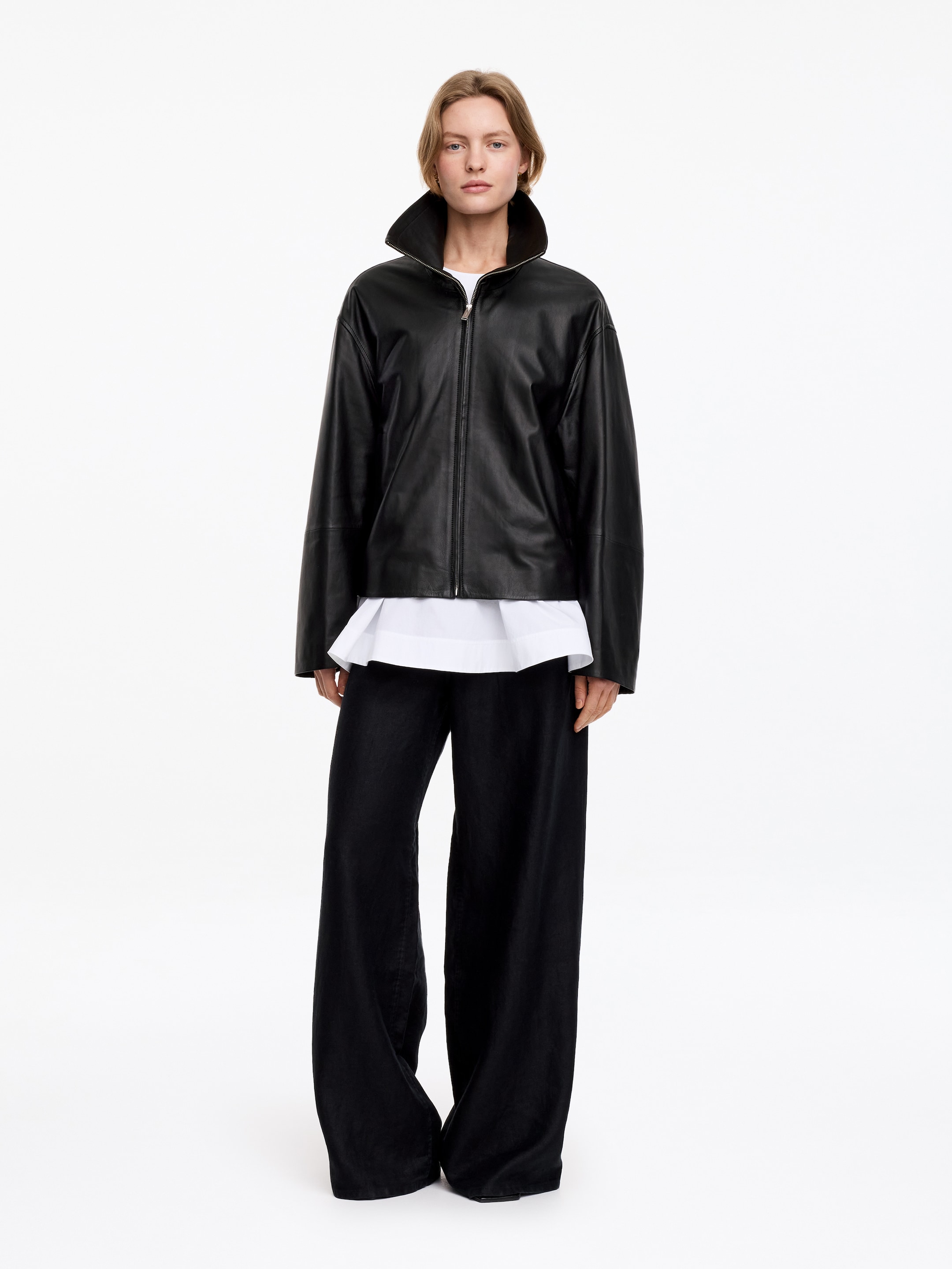 Short Leather Jacket-#272627-19837