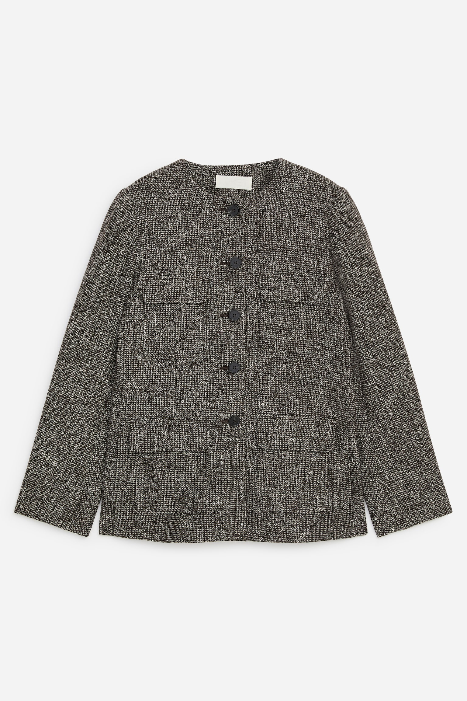 Wool-Cotton Blend Utility Jacket - Dark Mole