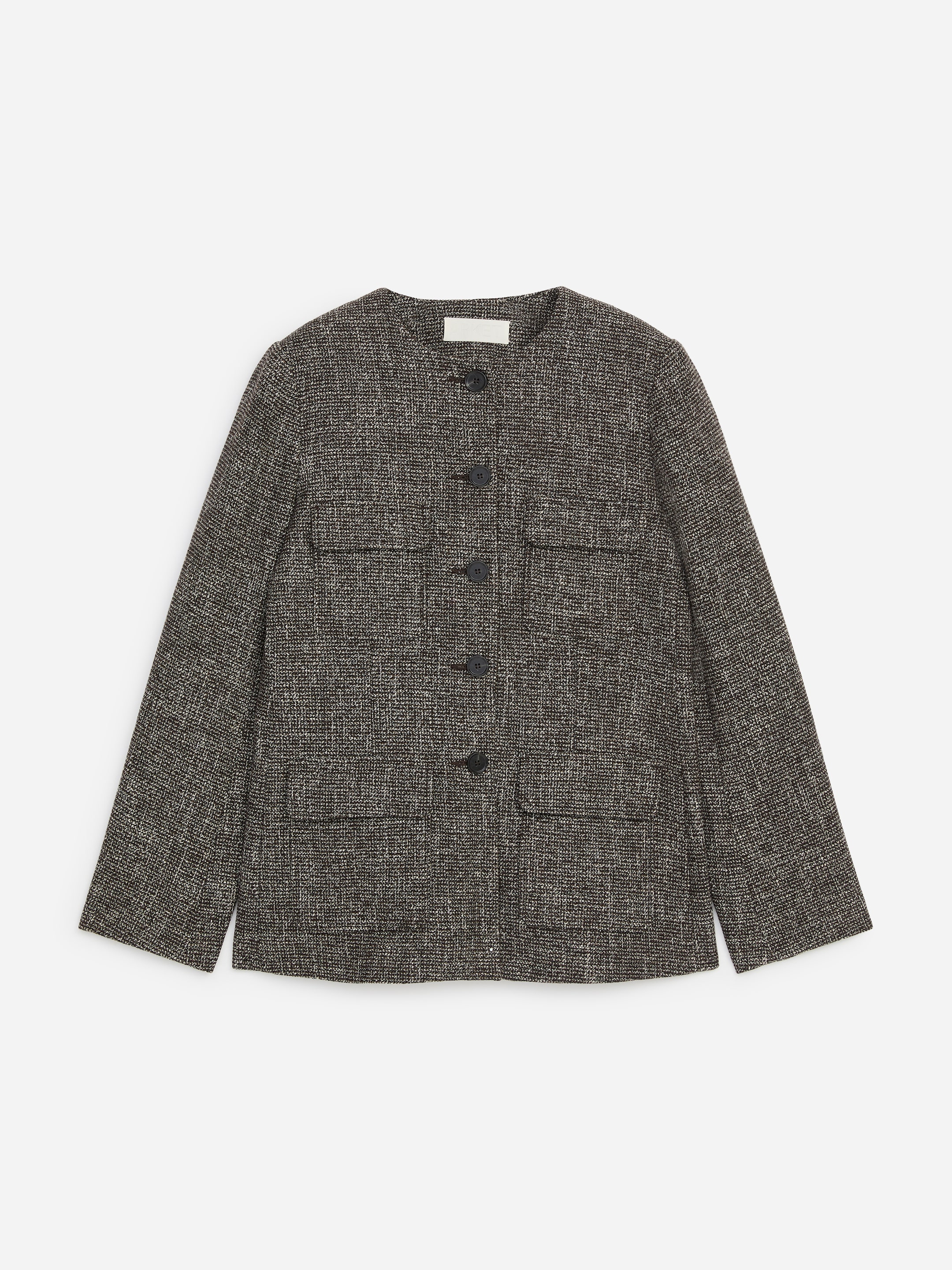 Wool-Cotton Blend Utility Jacket-Brown-20573