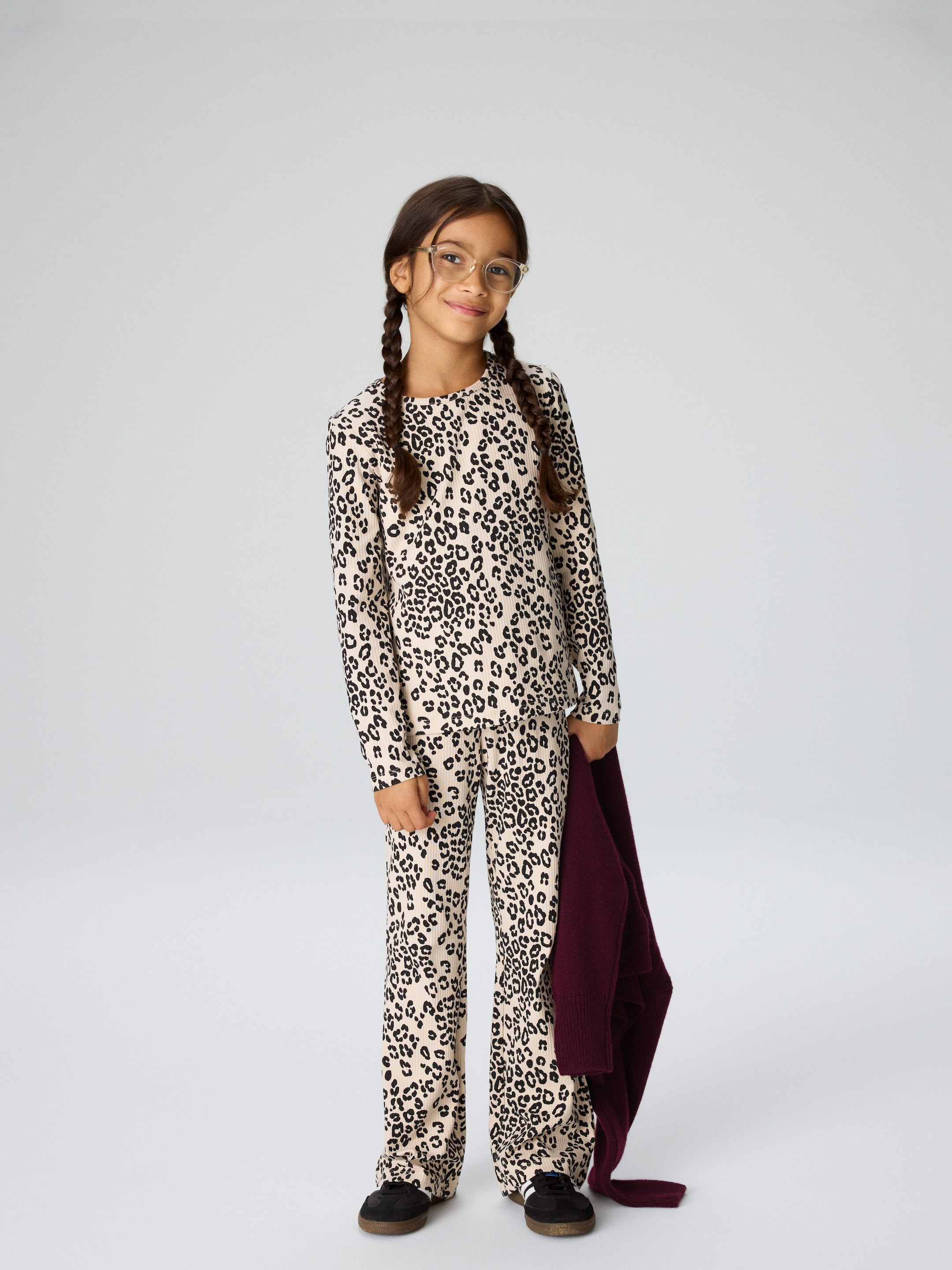 Ingrandisci l'immagine: Flared Rib Leggings - Beige/Black - BAMBINO | H&M CH 1