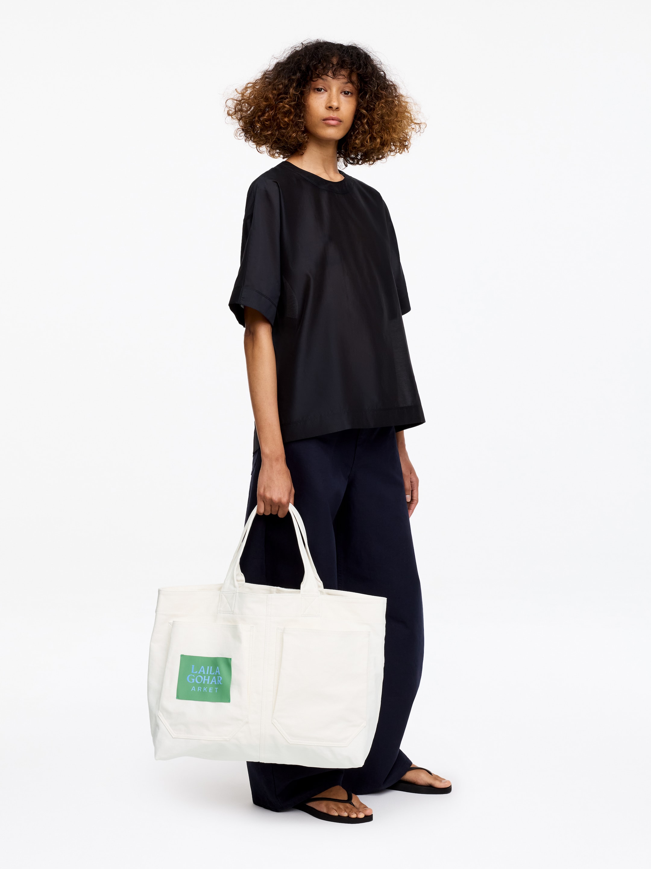 Robocza torba typu tote ARKET and Laila Gohar - Złamana biel - Women - StillMedia/Lookbook - 4
