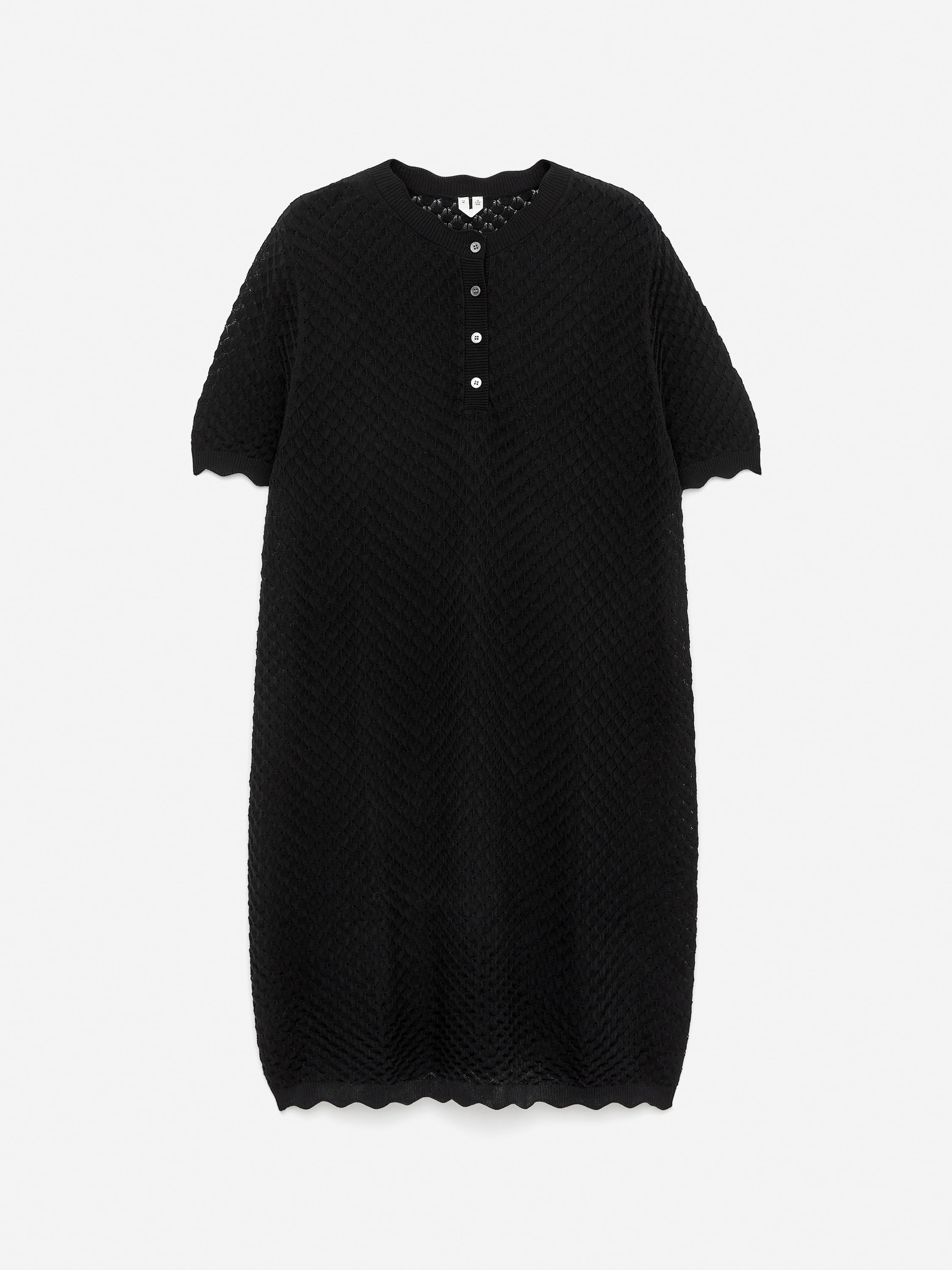 Abito a maglia aperta - Nero