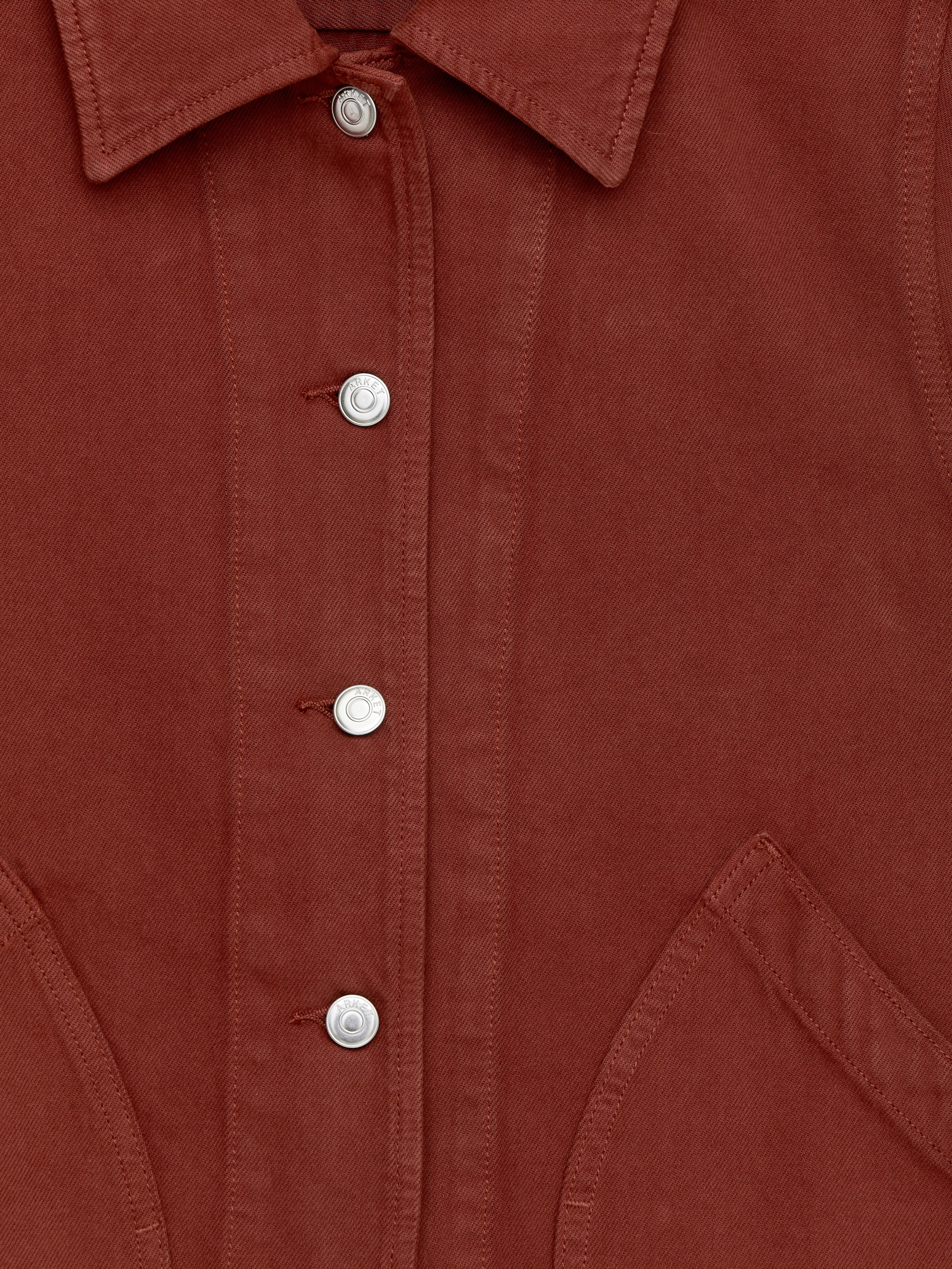 Garment-Dyed Denim Overshirt - Dark Rust - Regular fit - Women - StillMedia/DescriptiveDetail - 1