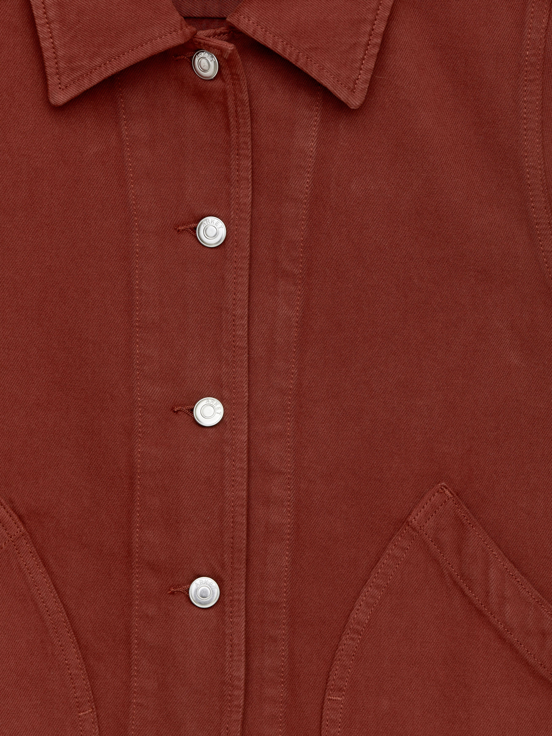 Garment-Dyed Denim Overshirt - Dark Rust - Regular fit - Women - StillMedia/DescriptiveDetail - 1