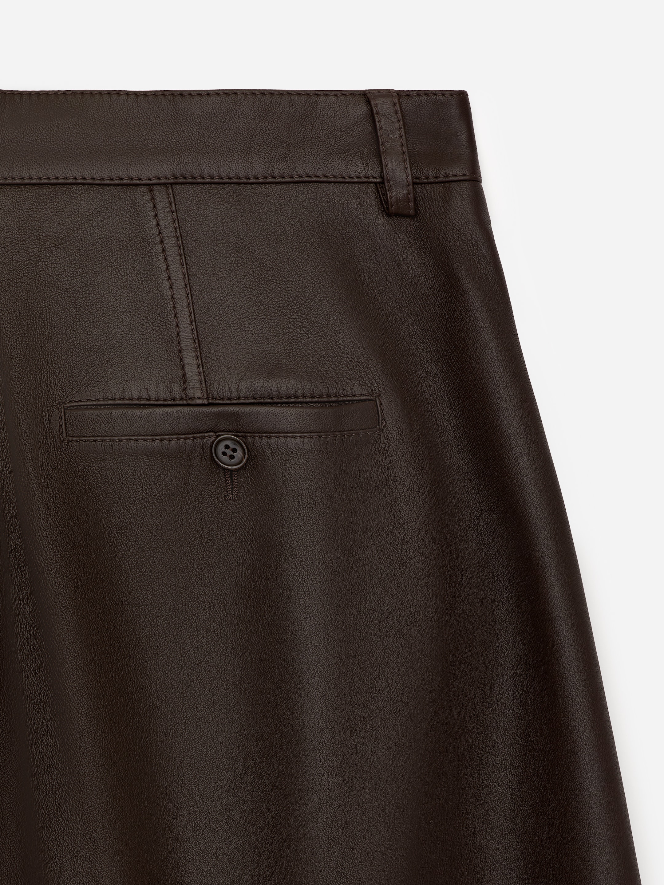 Pantalones de piel de pernera de barril - Marrón oscuro - Corte relajado - Women - StillMedia/DescriptiveDetail - 5