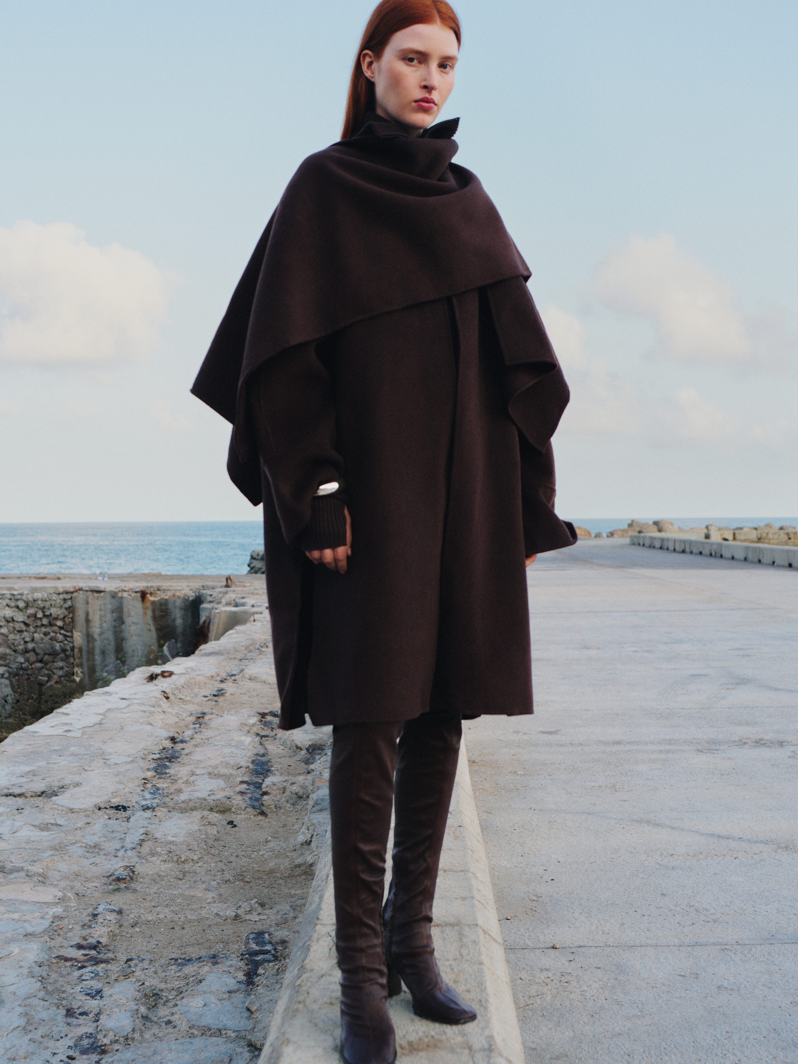 Cape Doublé Coat - Dark Brown - Regular fit - Women - StillMedia/Environmental - 1