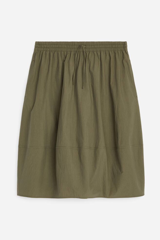 Cocoon Midi Skirt - Dark Khaki Green - 1