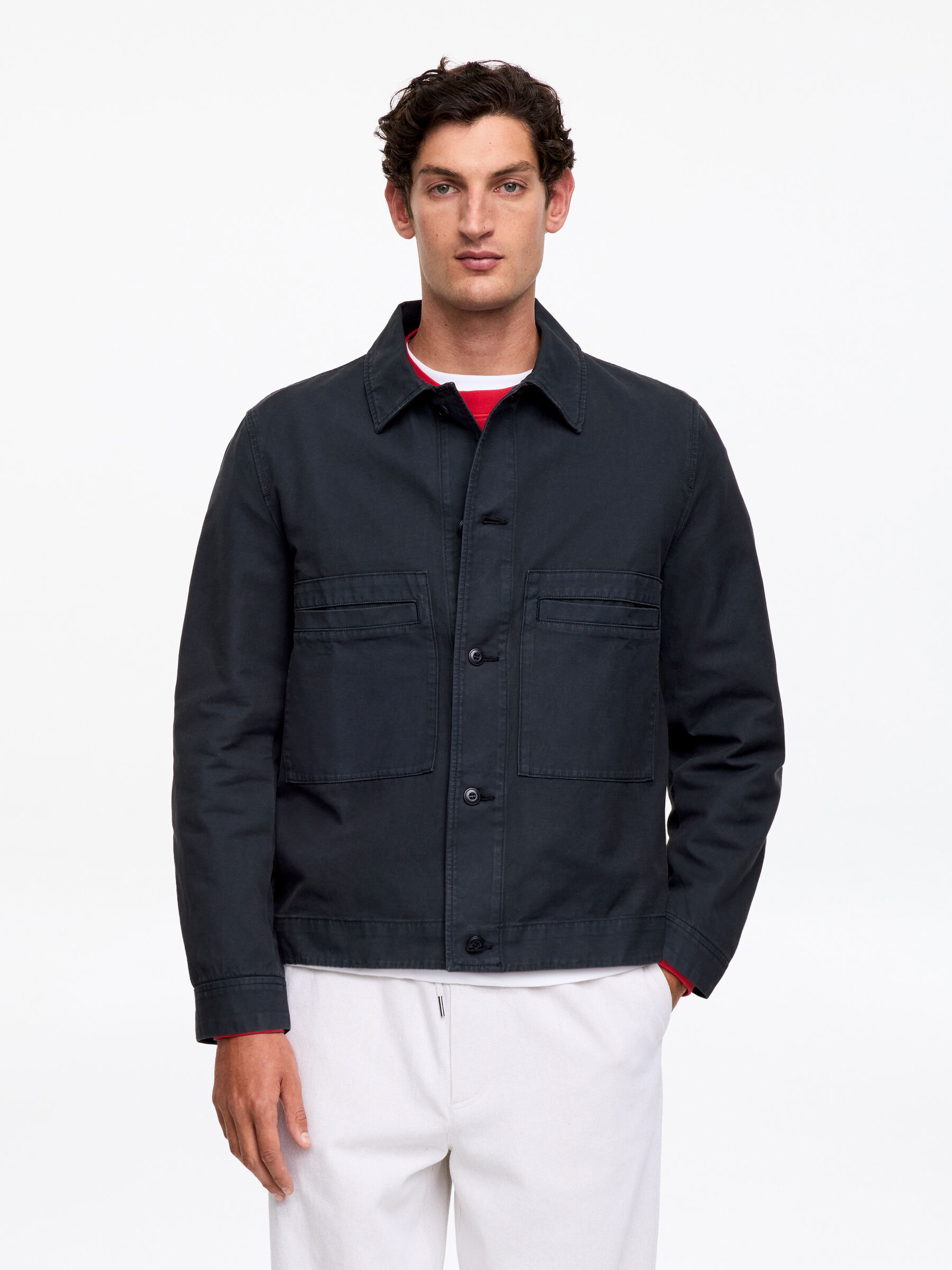 Workwear Cotton Jacket - Dark Blue - Relaxed fit - Men - StillMedia/Lookbook - 5