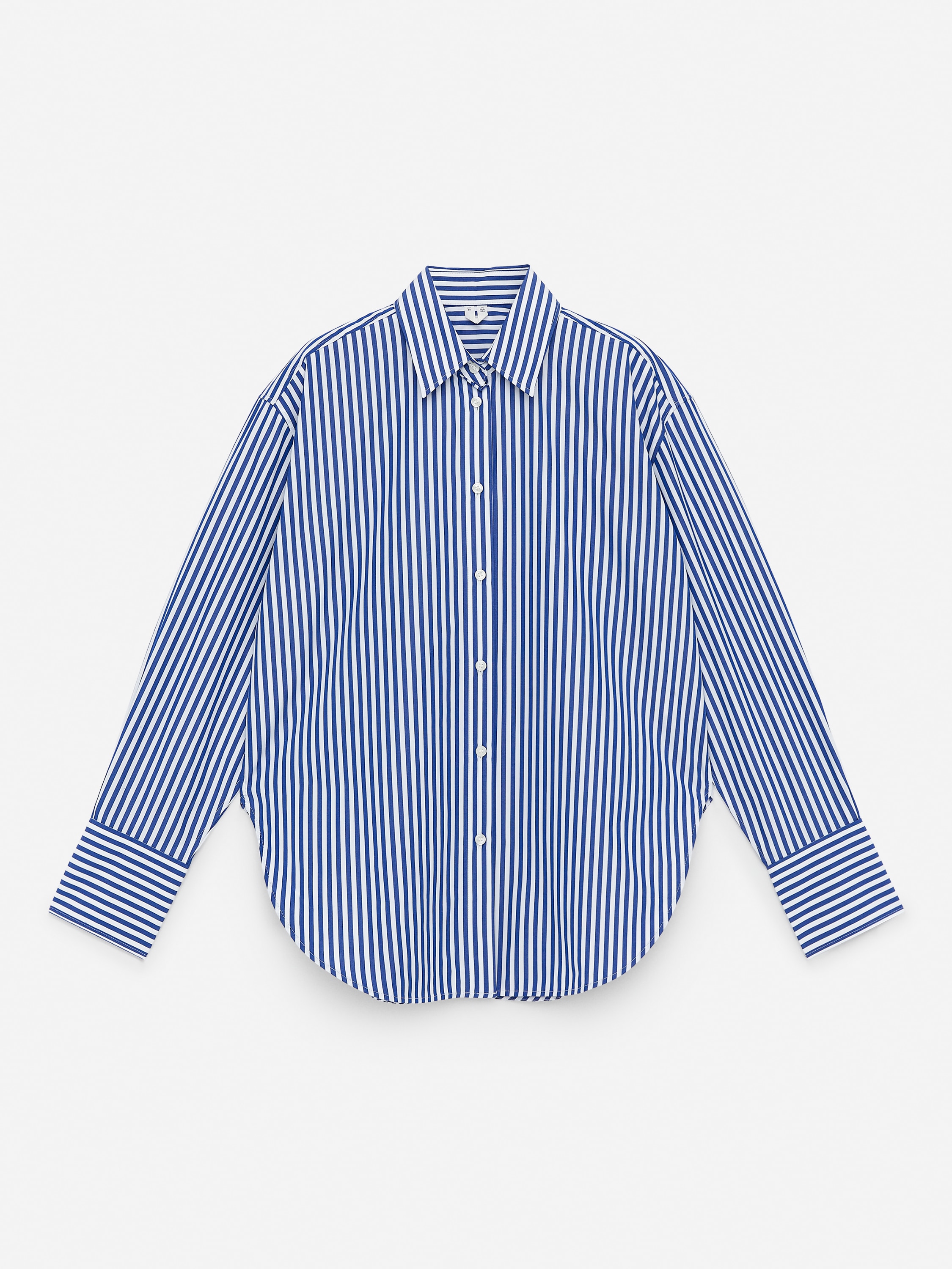 Camisa de popelina relaxed fit - Azul/blanco/Blanco