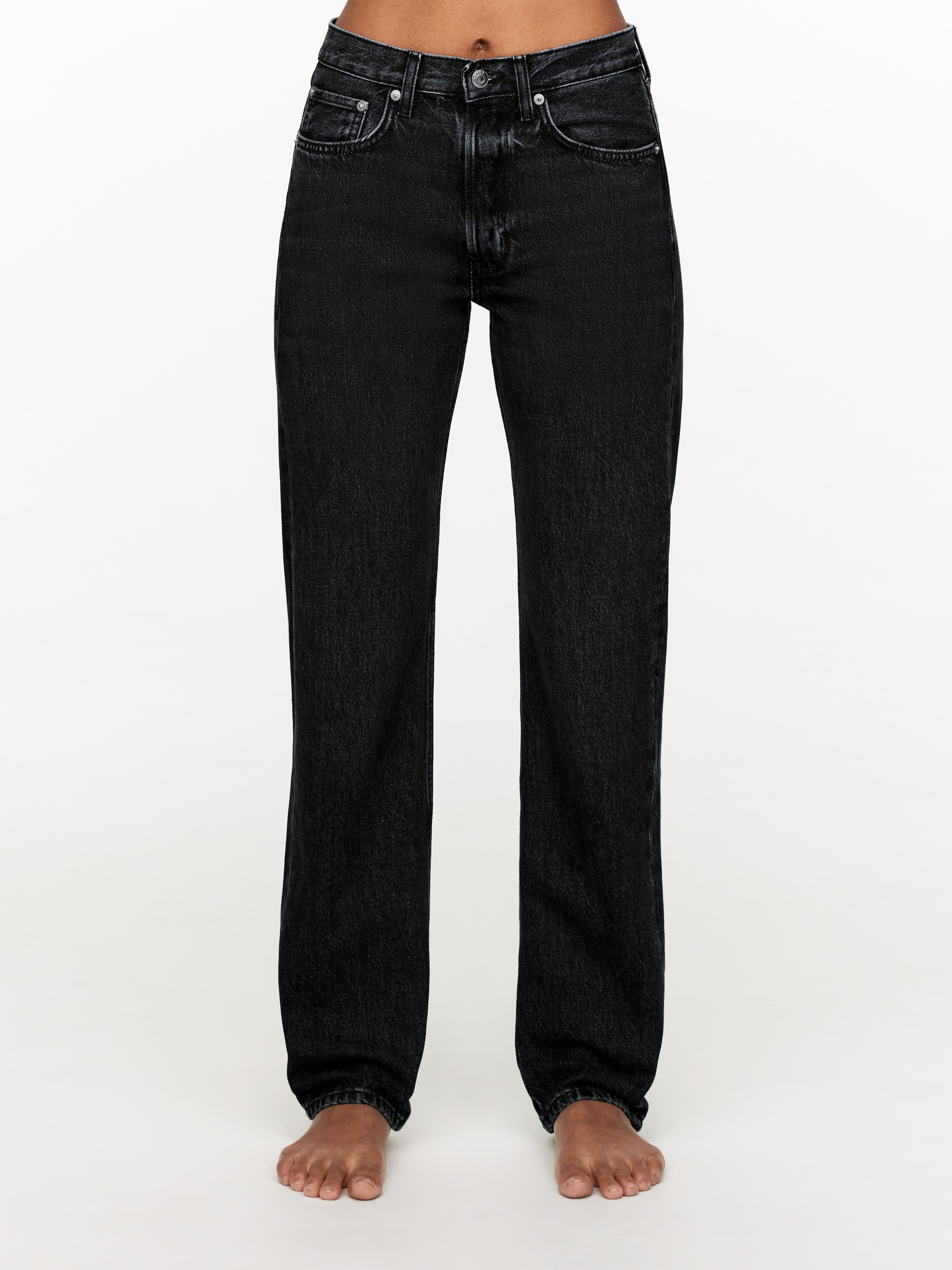 Grotere afbeelding bekijken: SNOW Straight Jeans - Washed Black - DAMES | H&M BE 1