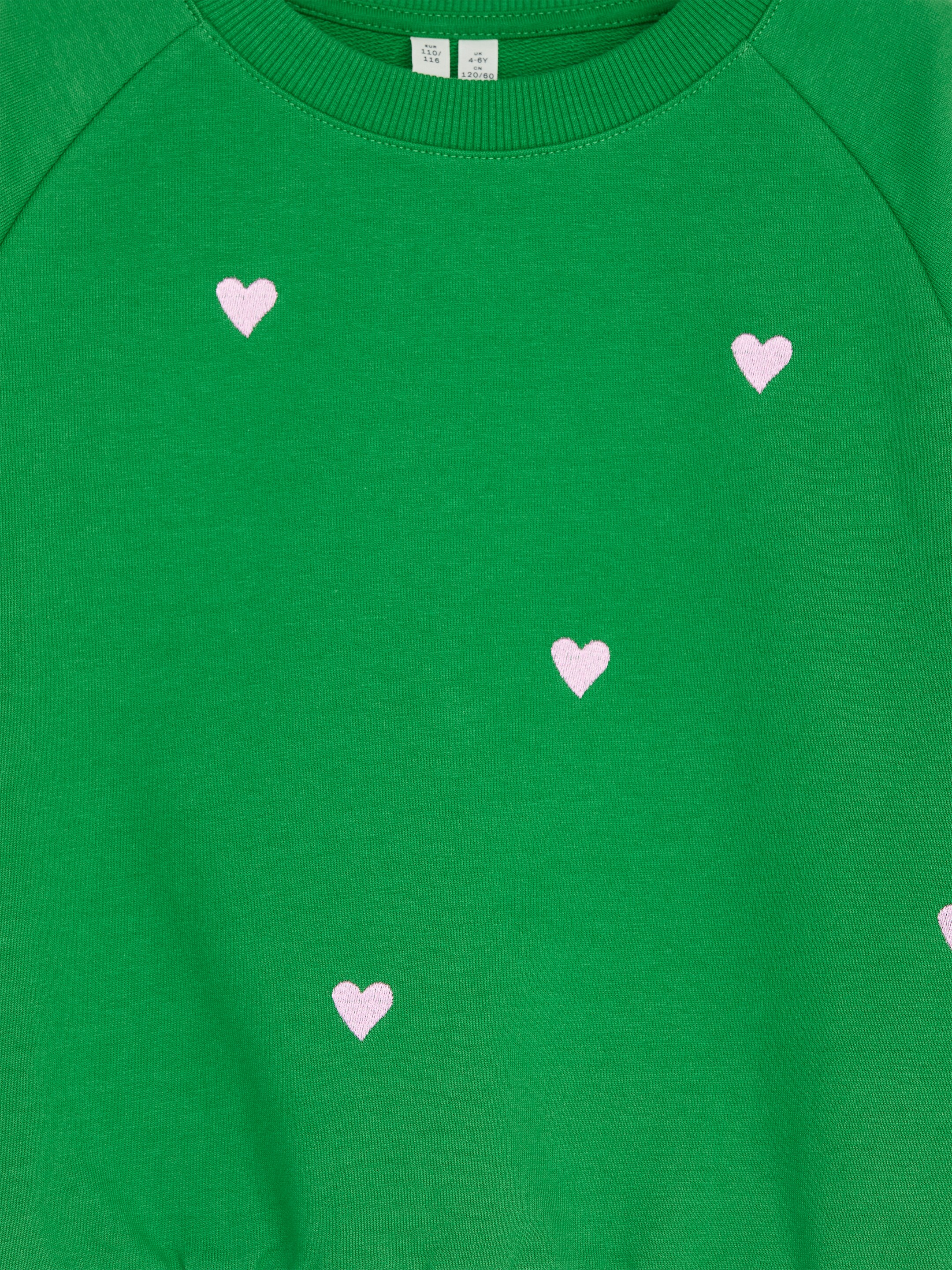 Cotton Terry Sweatshirt - Green/Pink - Relaxed fit - children - StillMedia/DescriptiveDetail - 1