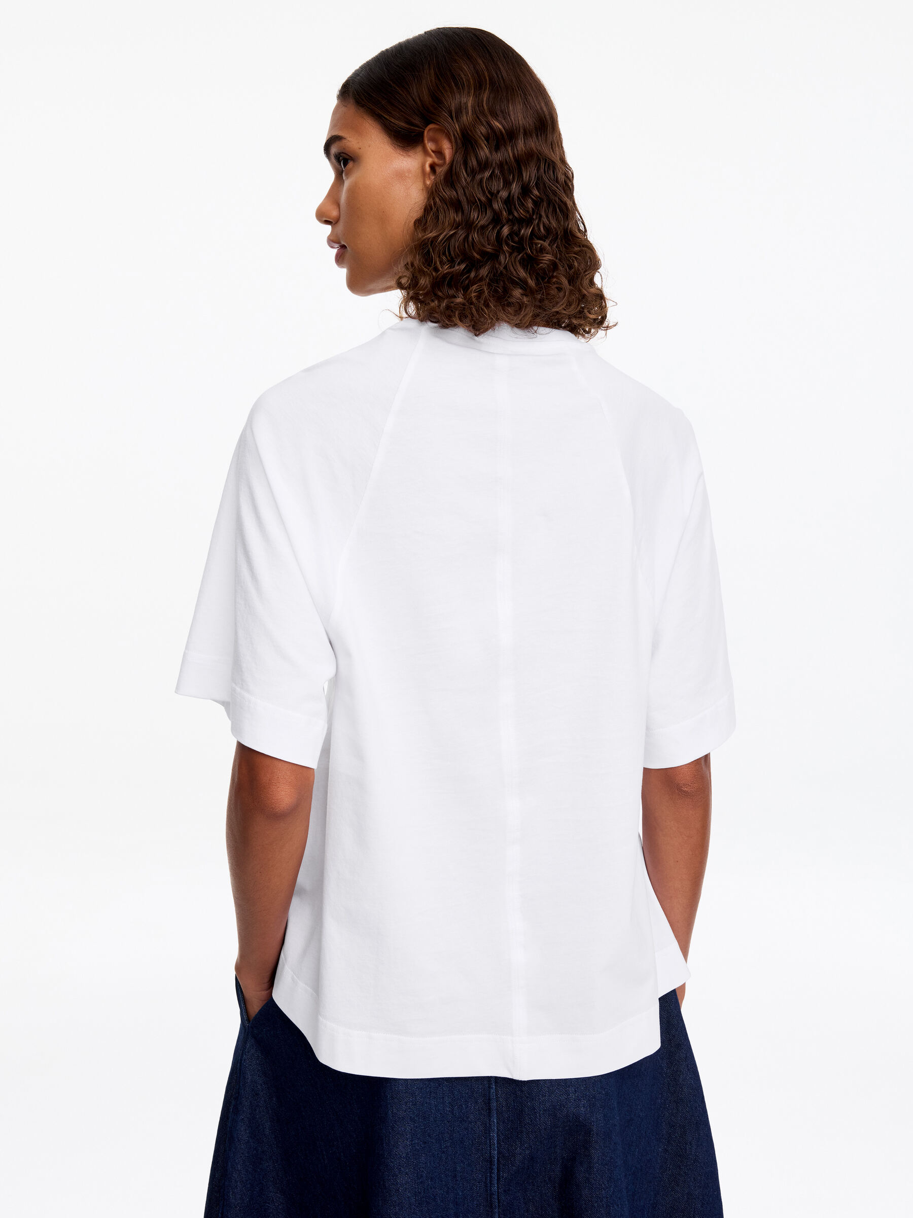 A-Line Cotton T-Shirt - White - Regular fit - Women - StillMedia/Lookbook - 5