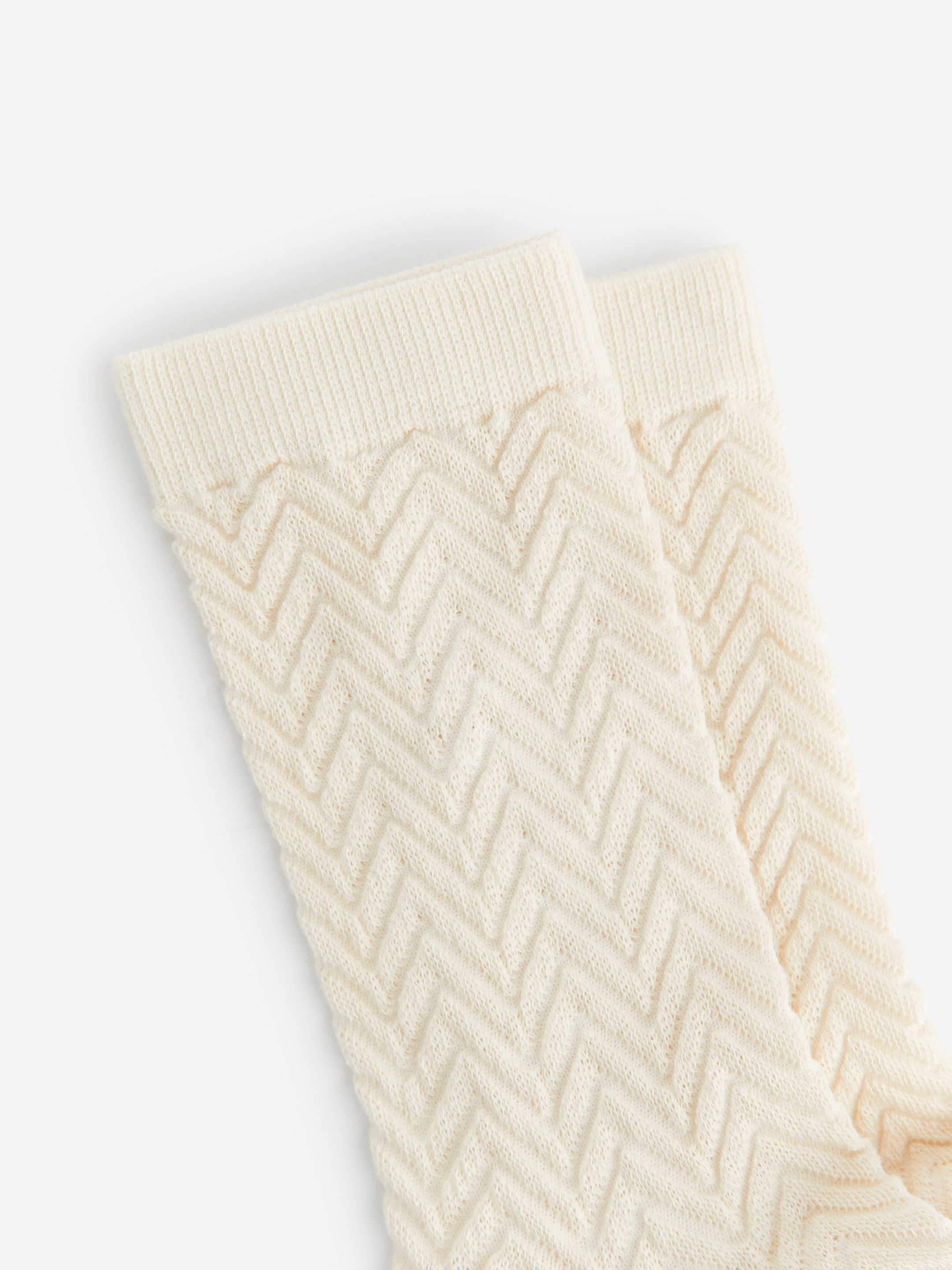 Calcetines con patrón de chevrón de algodón - Blanco roto - Women - StillMedia/DescriptiveDetail - 4