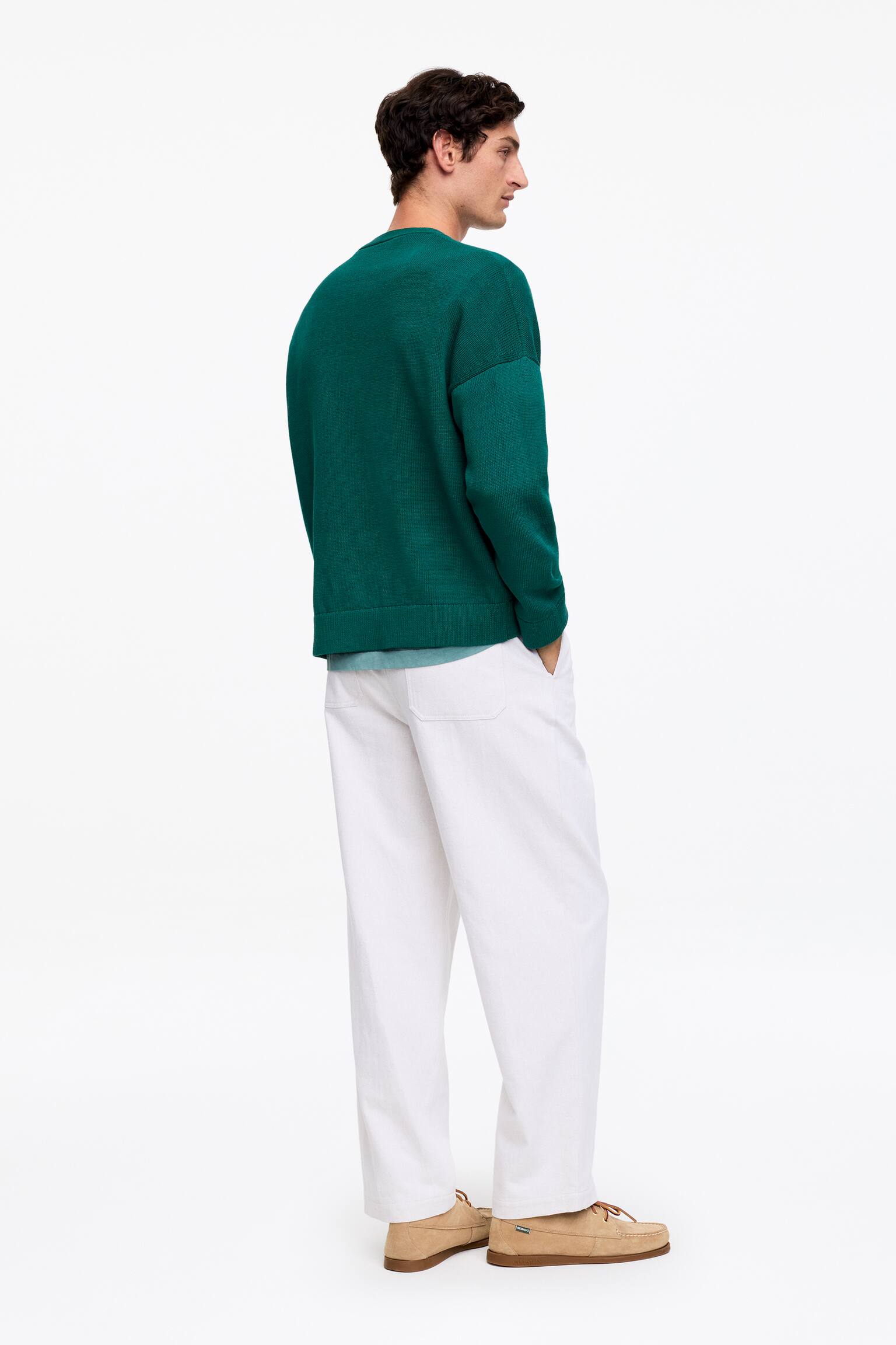 Bomuldscardigan - Mørkegrøn/Mørkeblå - 3