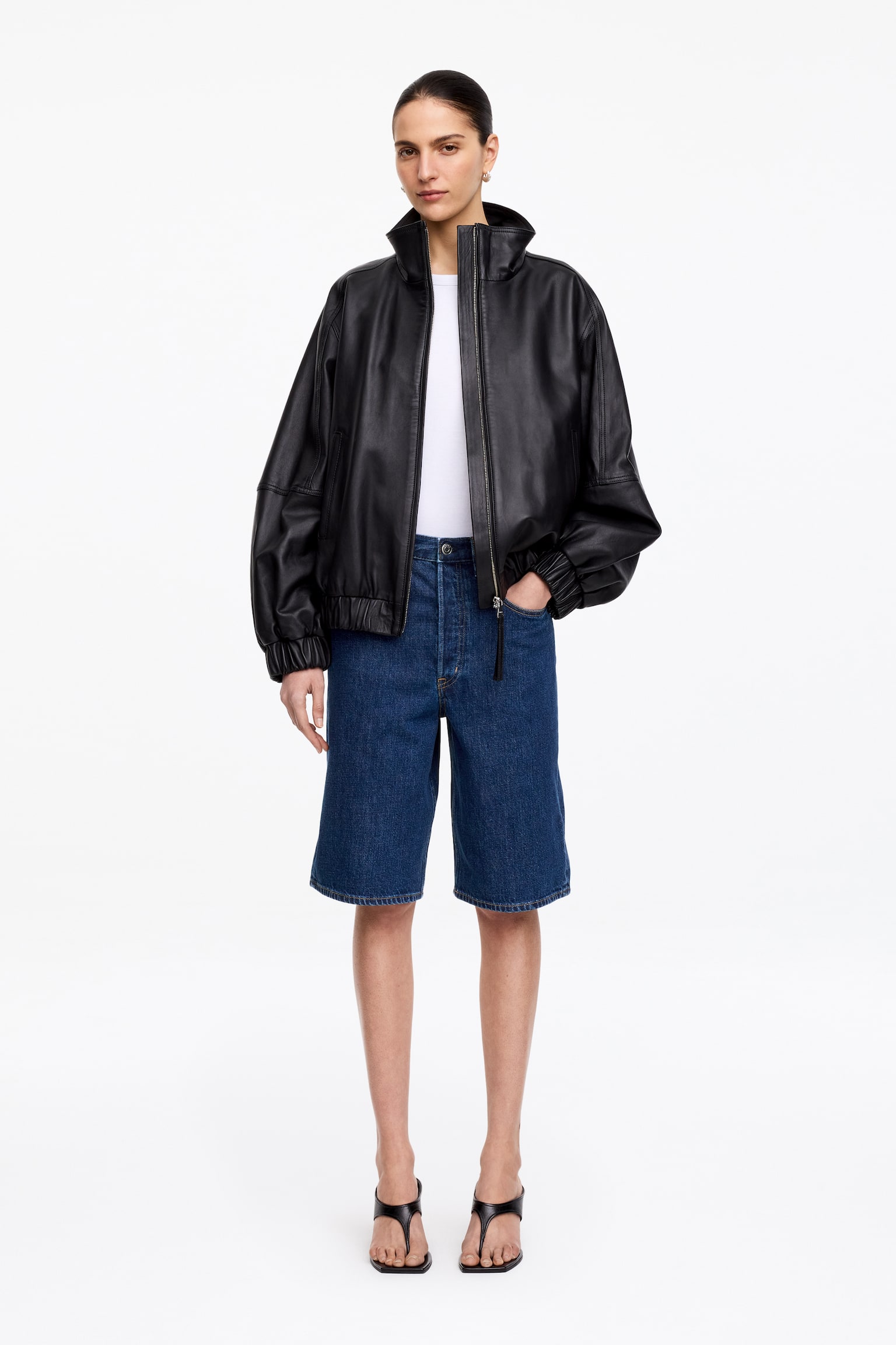 Lange Jeansshorts - Dunkelblau - 1