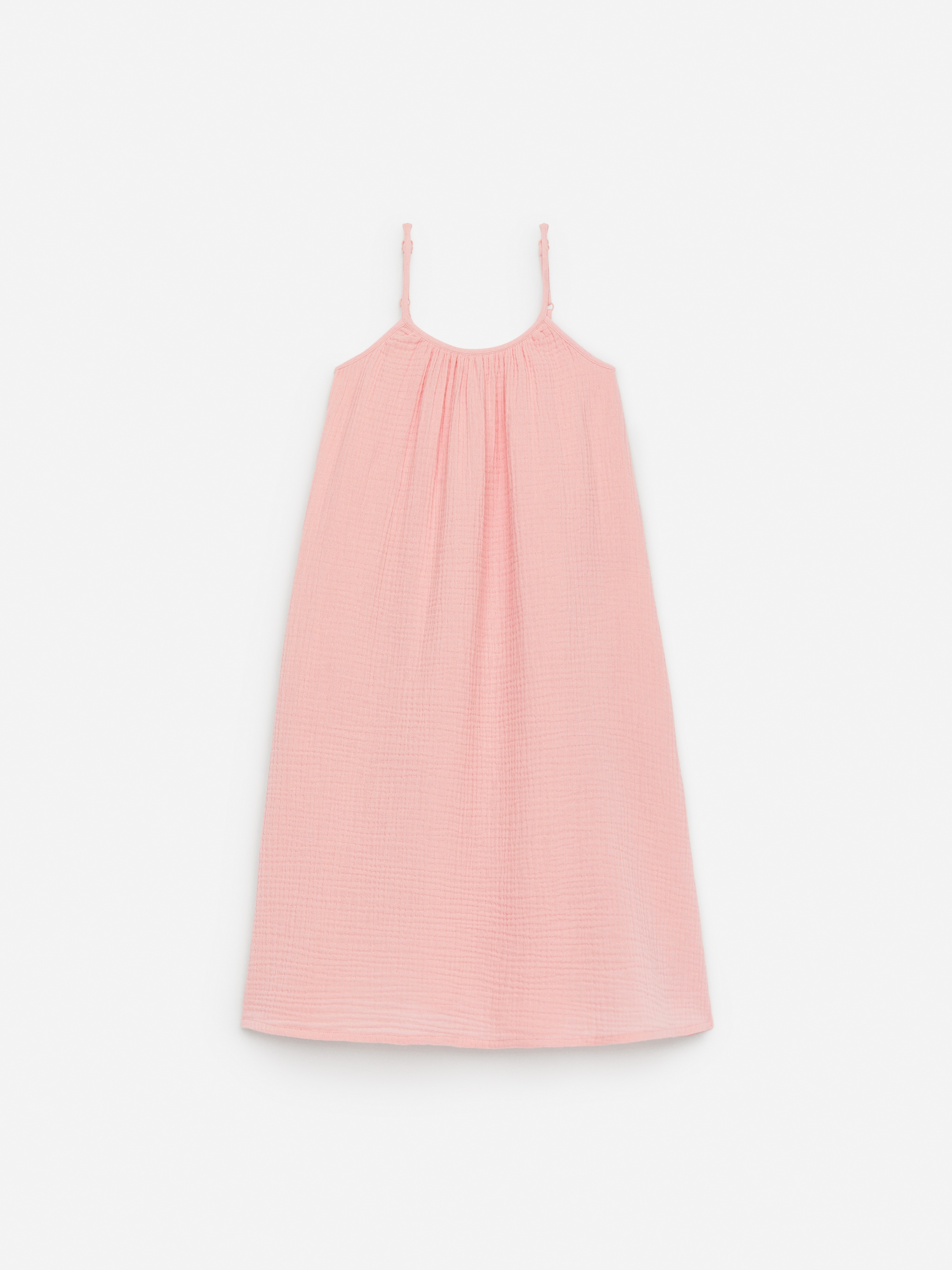 Muslin Strap Dress-#E8C4C6-15606