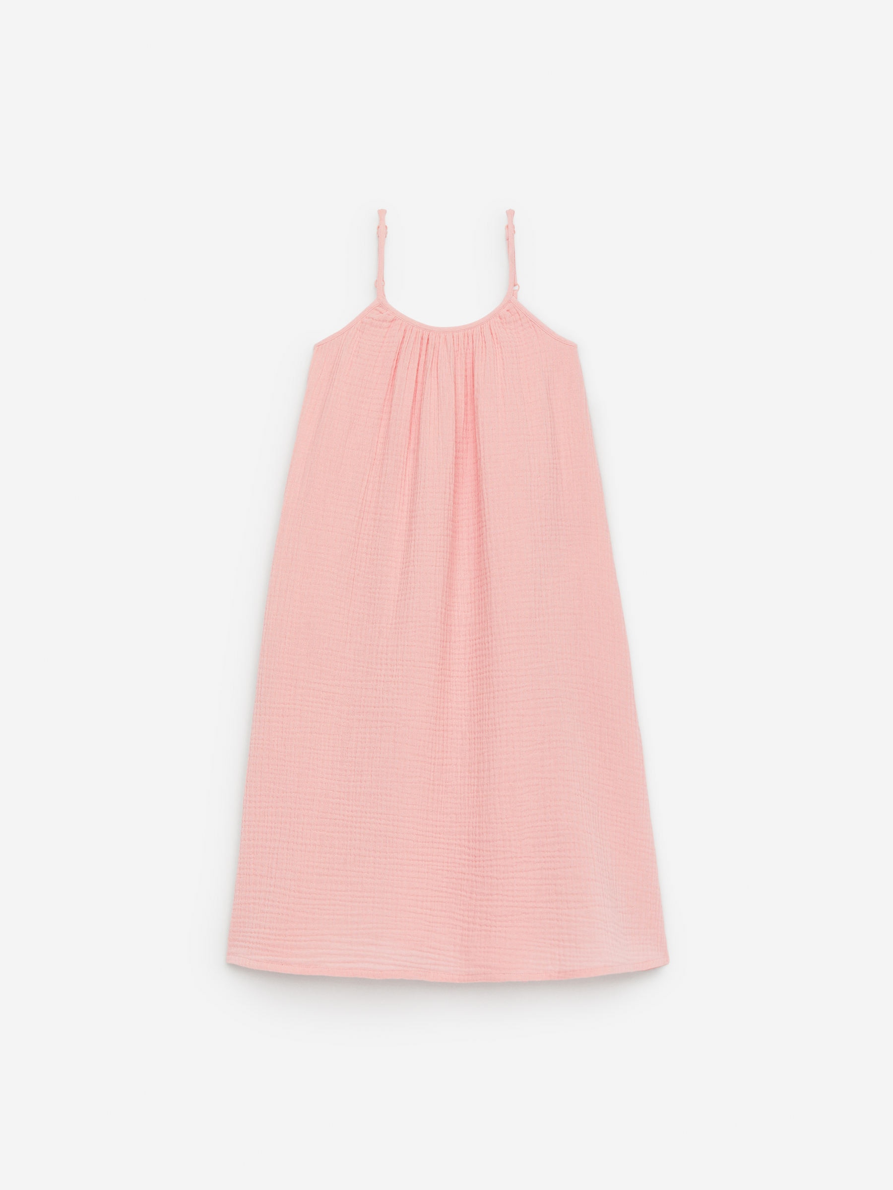 Muslin Strap Dress-#E8C4C6-15606