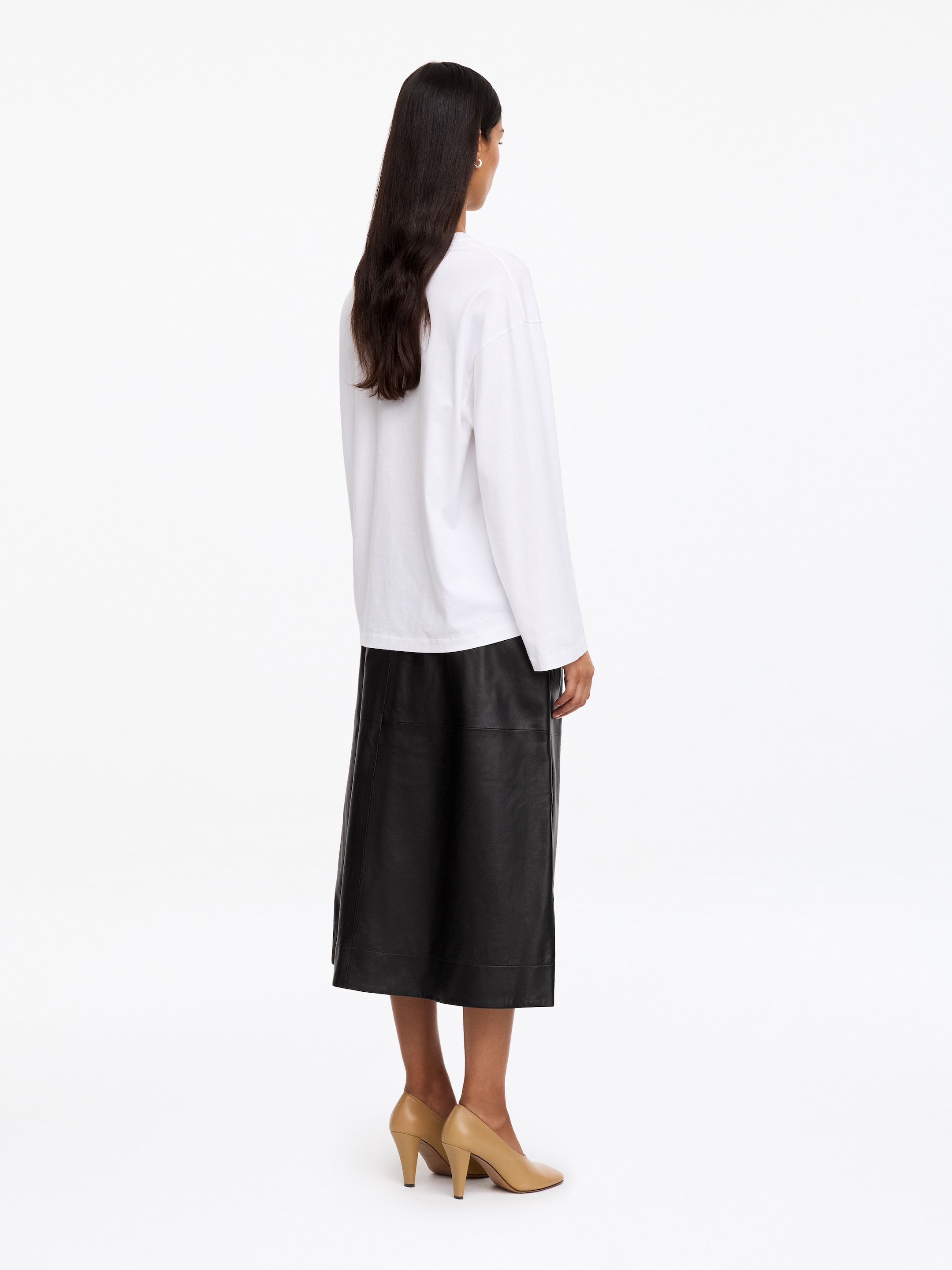 Jupe en cuir à enfiler - Noir - Regular fit - women - StillMedia/Lookbook - 3