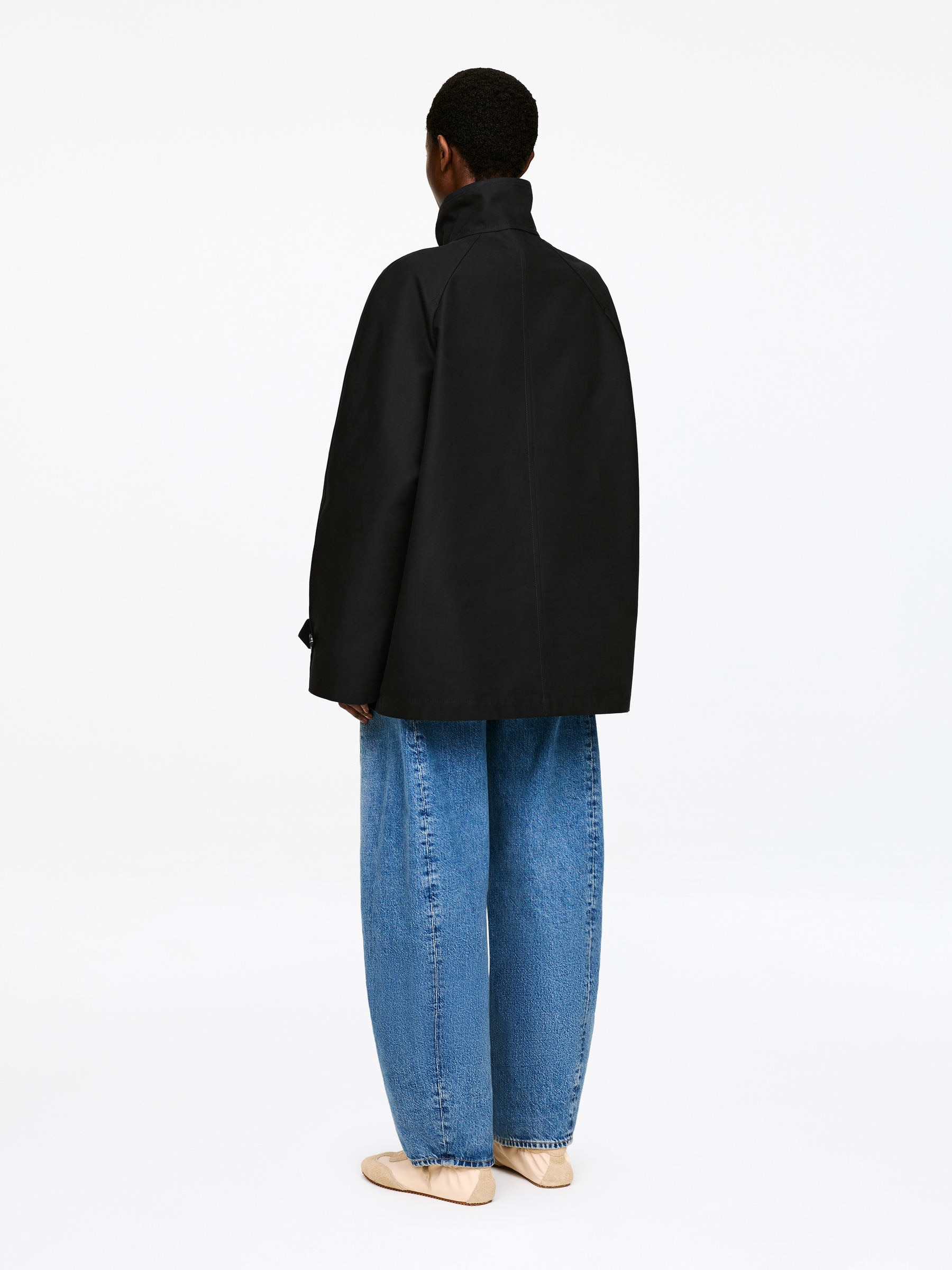 Corduroy-Collar Jacket - Black - Loose fit - Women - StillMedia/Lookbook - 4