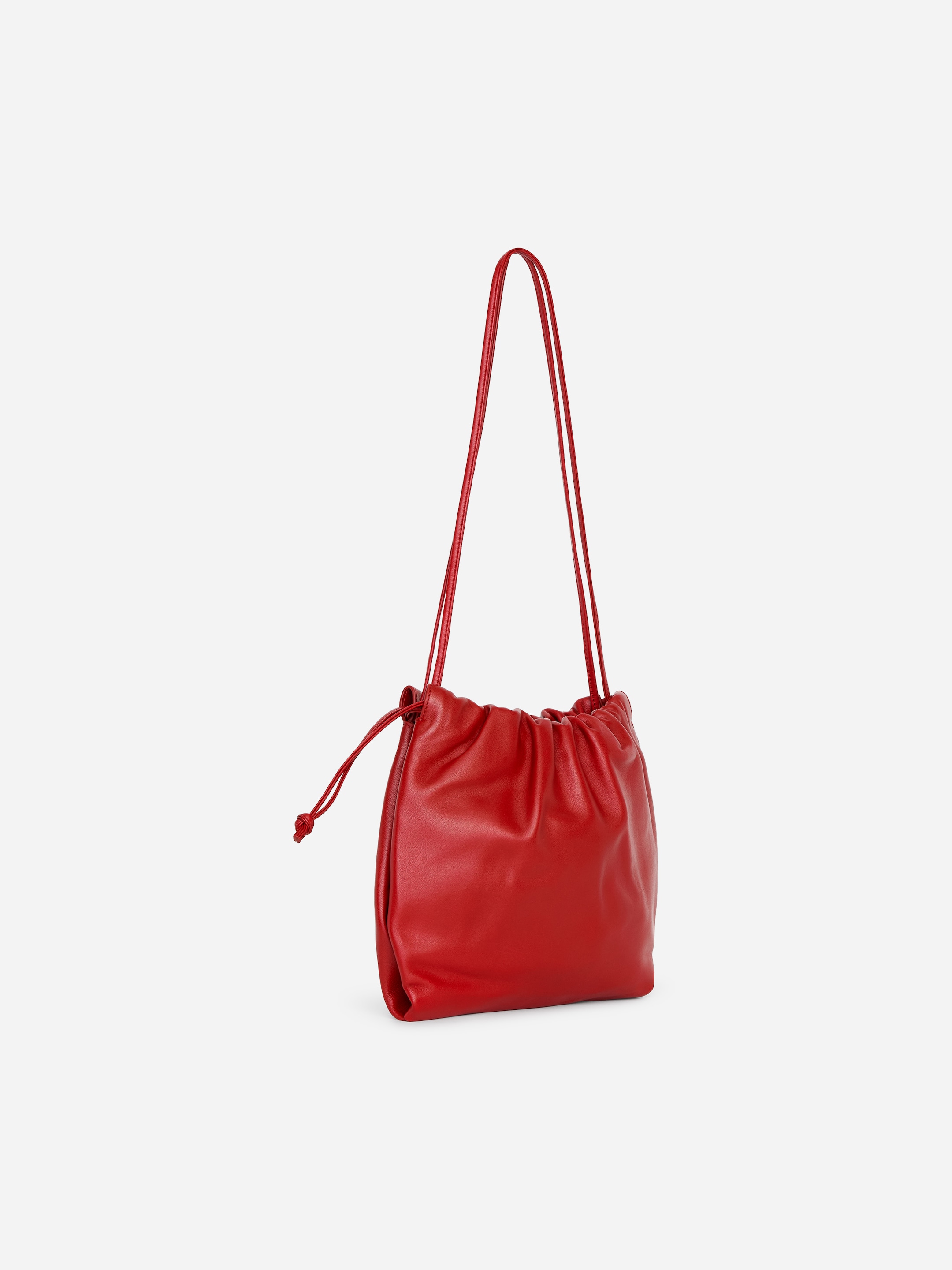 Small gathered leather bag - Red - women - StillMedia/DescriptiveStillLife - 3