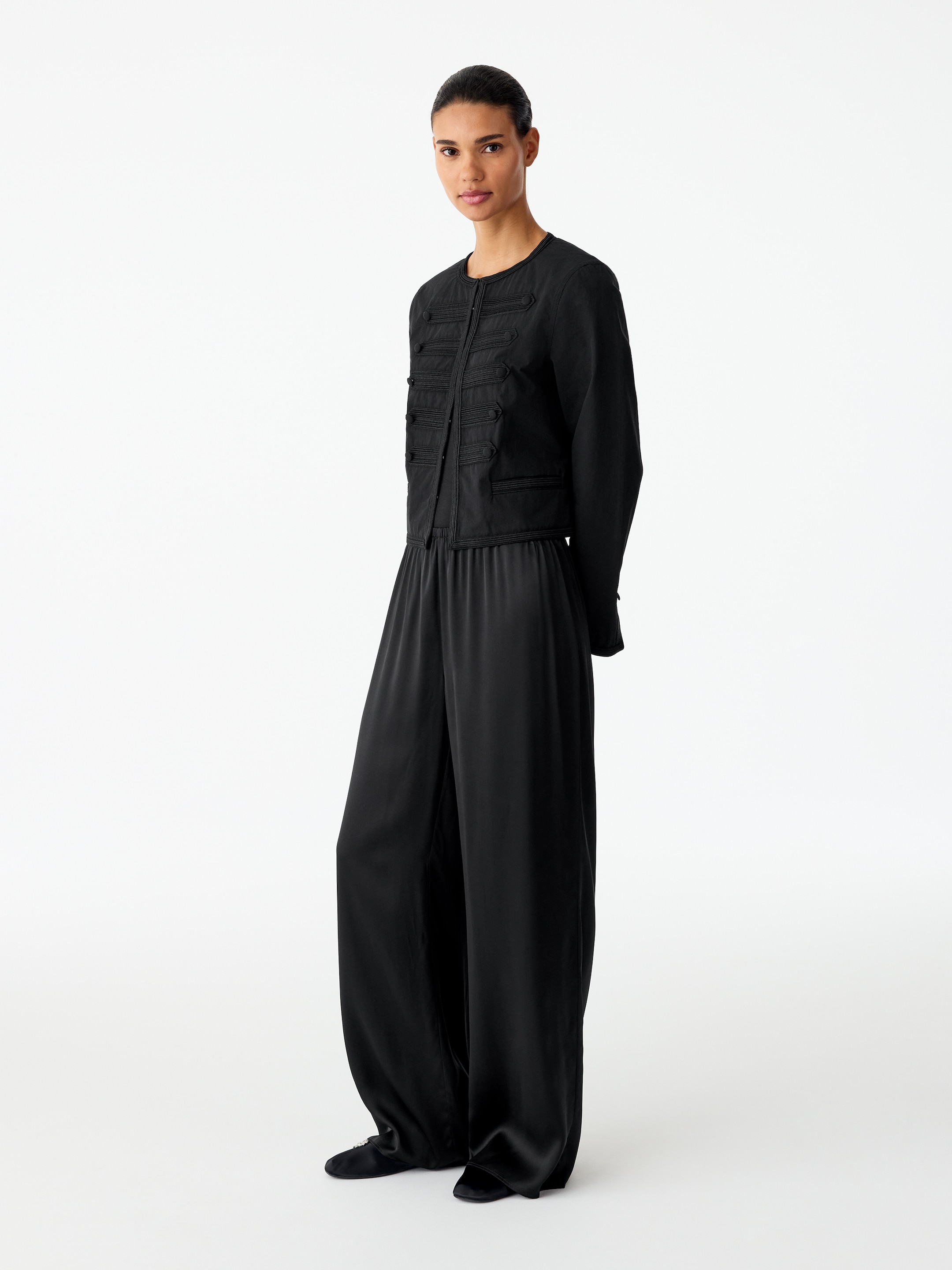 Braided-Detail Cotton Overshirt - Black - Regular fit - women - StillMedia/Lookbook - 3