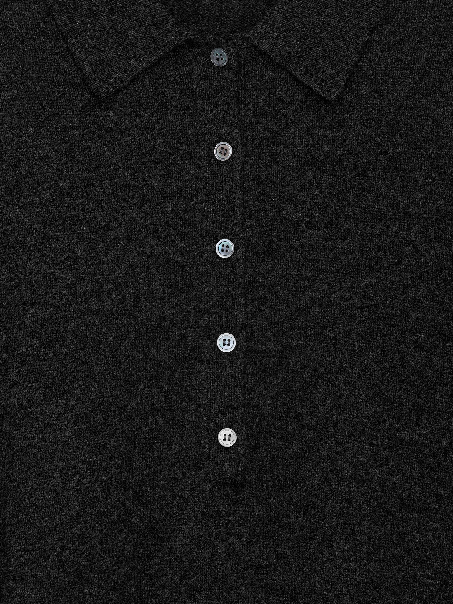 Pull polo en laine - Gris foncé - 4