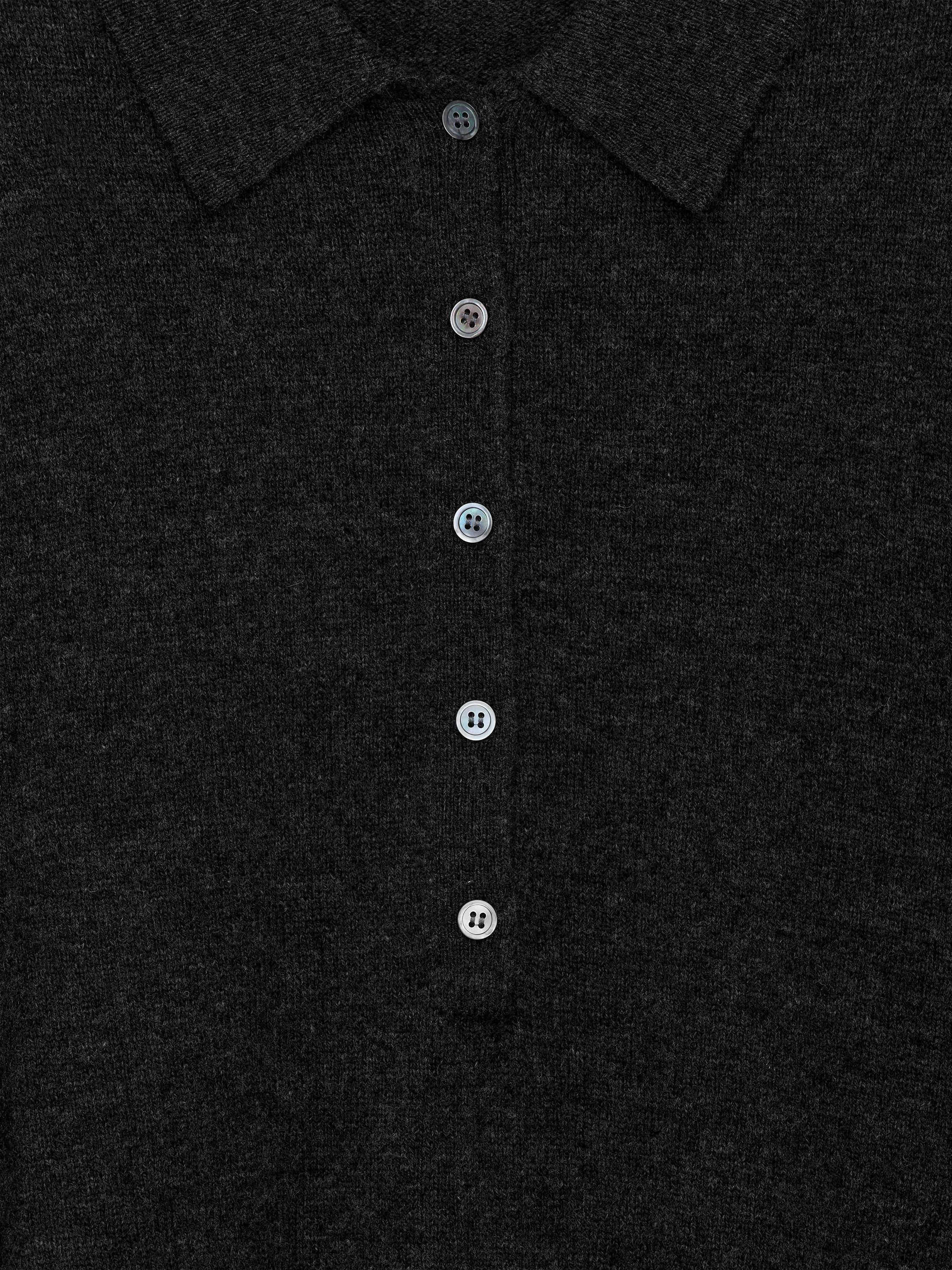 Wool Polo Jumper - Dark Grey - Loose fit - Women - StillMedia/DescriptiveDetail - 1