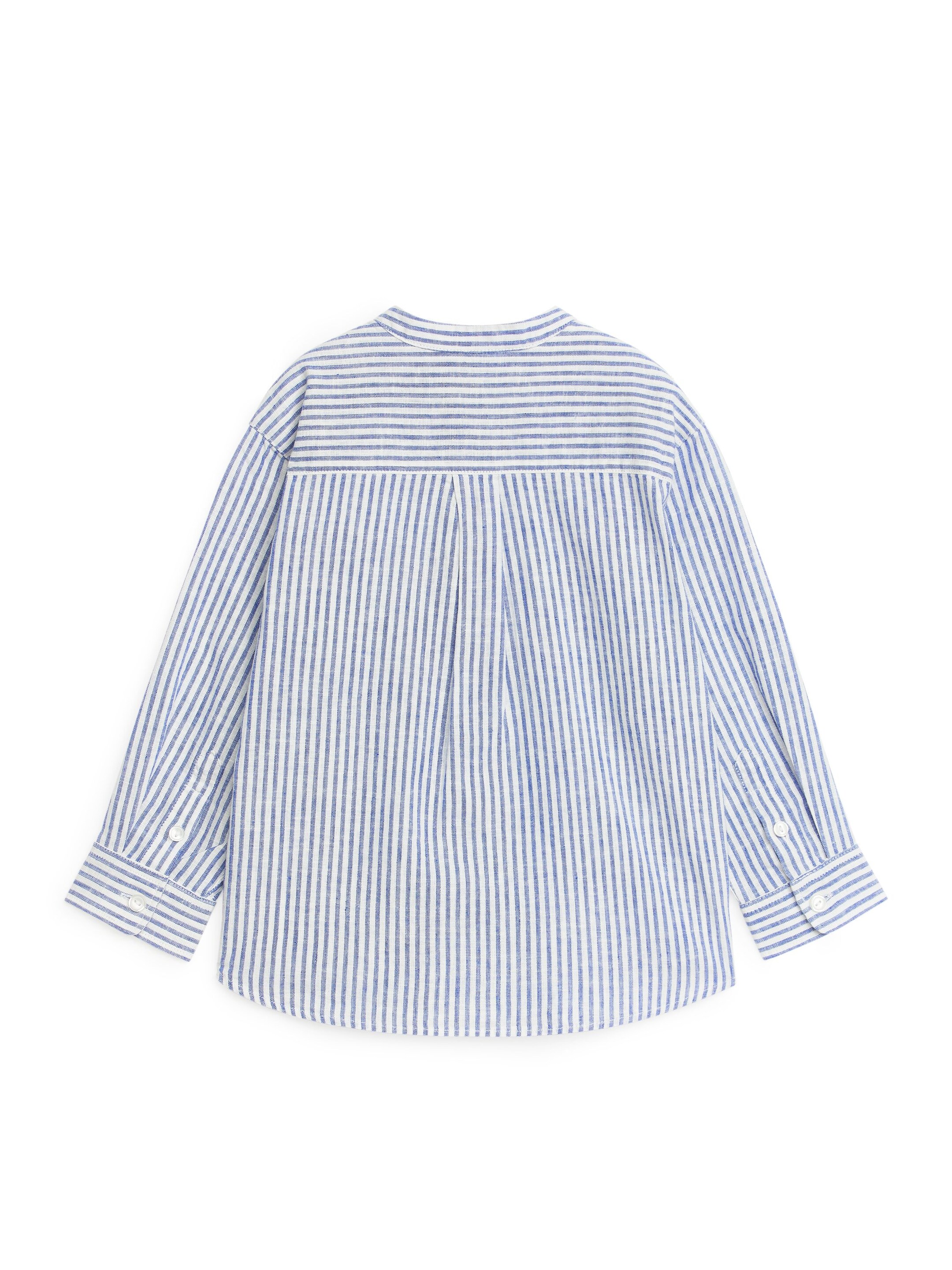 View larger image: Henley Linen Shirt - Blue/Stripe - Kids | H&M GB 2