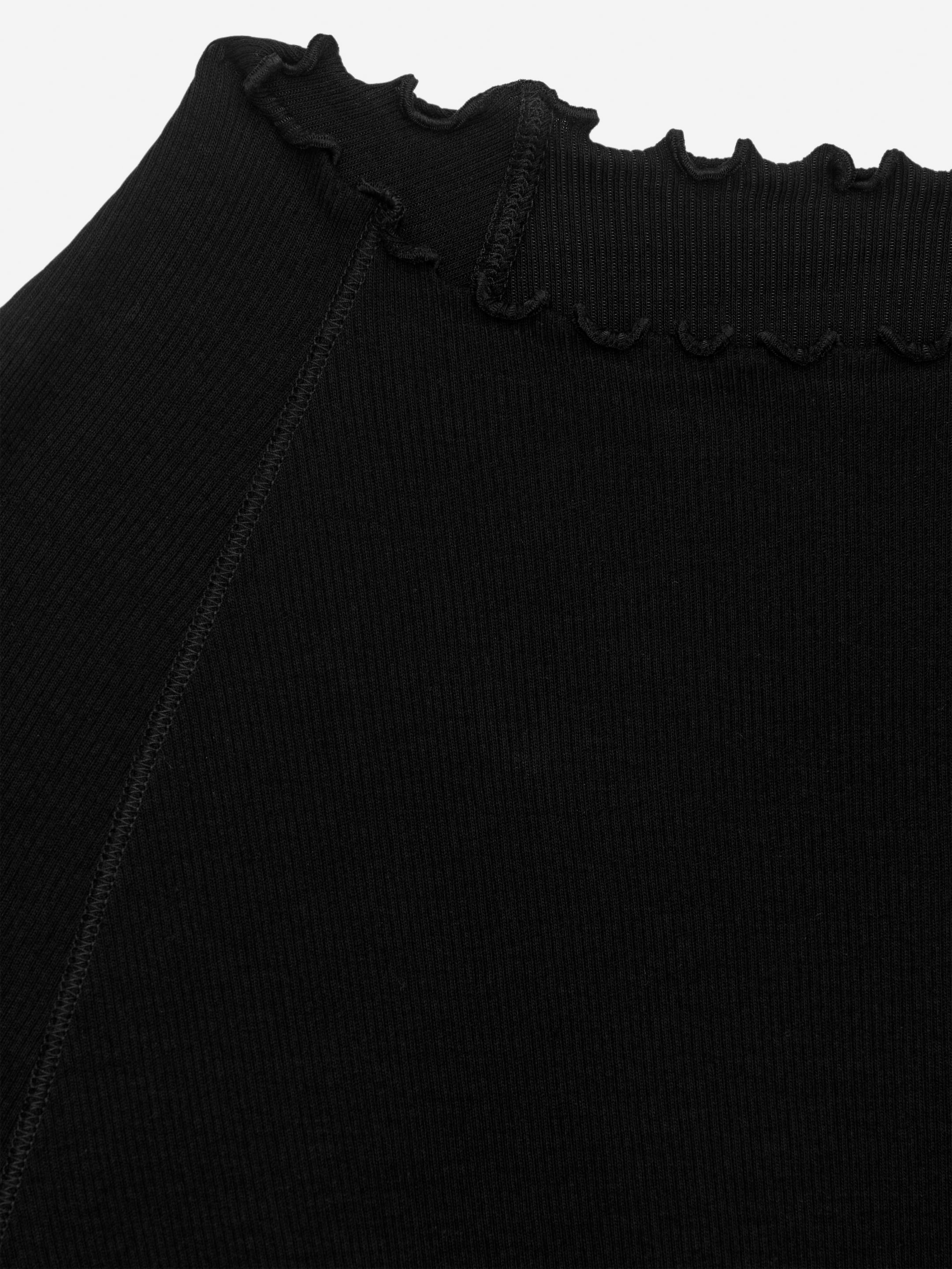 T-shirt à manches longues avec bordures roulottées - Noir - Slim fit - Femme - StillMedia/DescriptiveDetail - 1