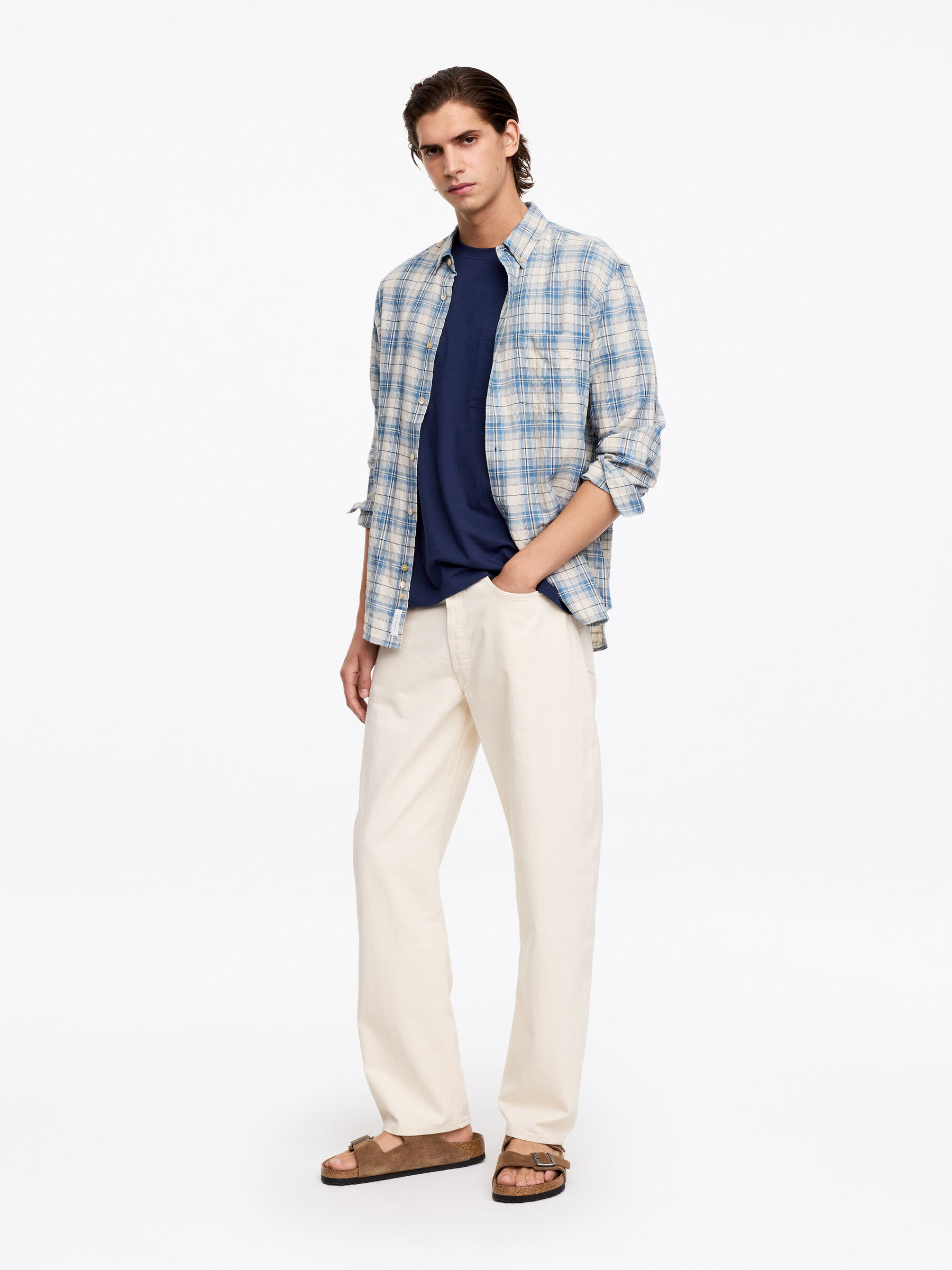 Relaxed Cotton T-Shirt - Dark Blue - Relaxed fit - Men - StillMedia/Lookbook - 3