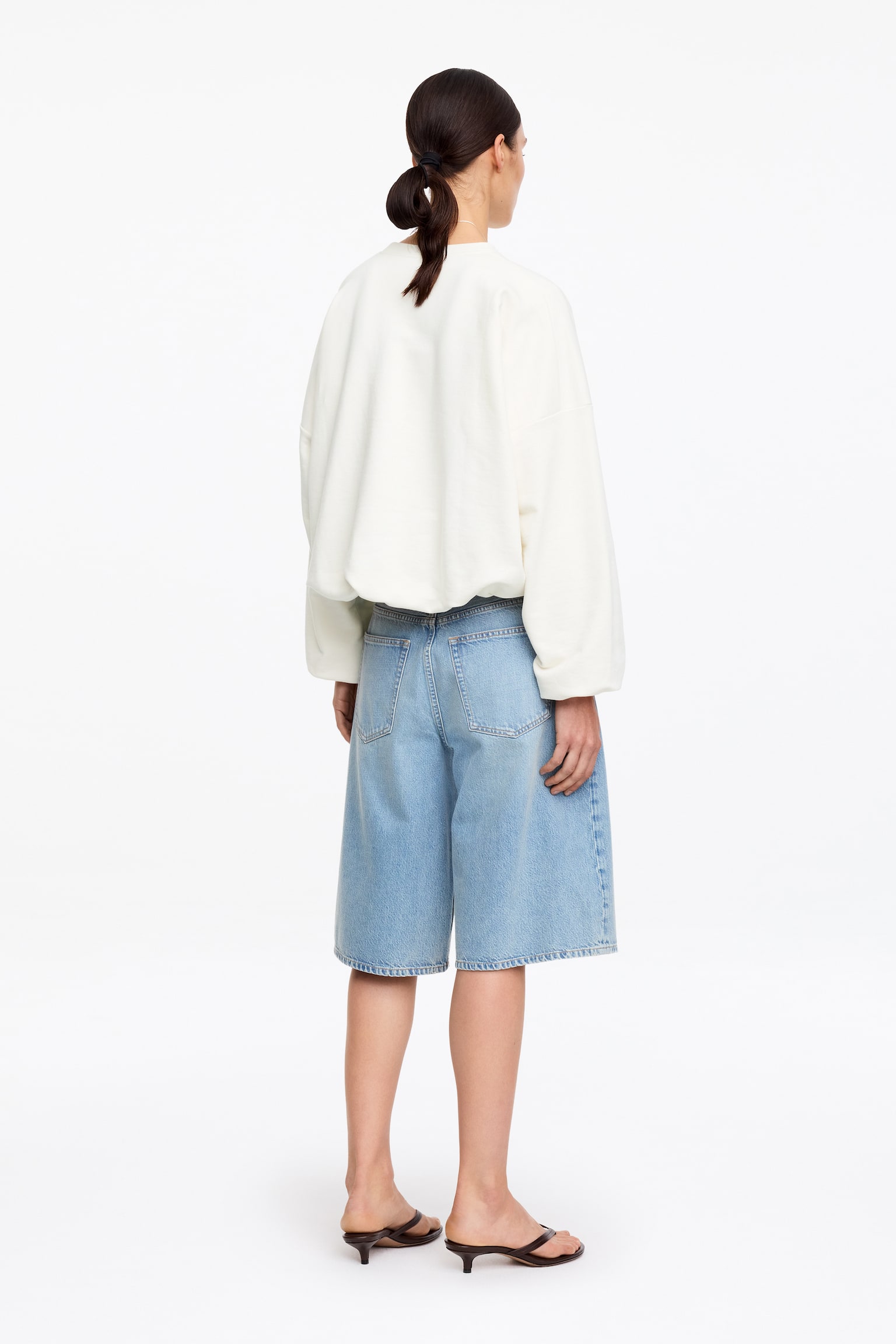 Sweat bouffant - Blanc cassé/Noir/Marron - 3