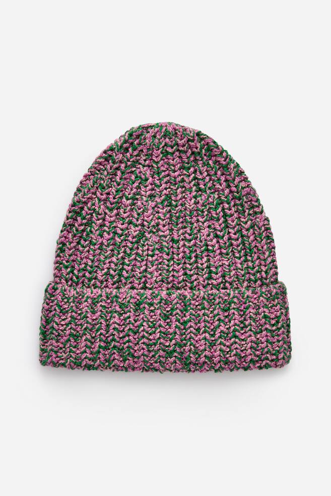 Gorro em algodão em malha marmoreada - Rosa/Verde/Azul/Verde/Branco - 1
