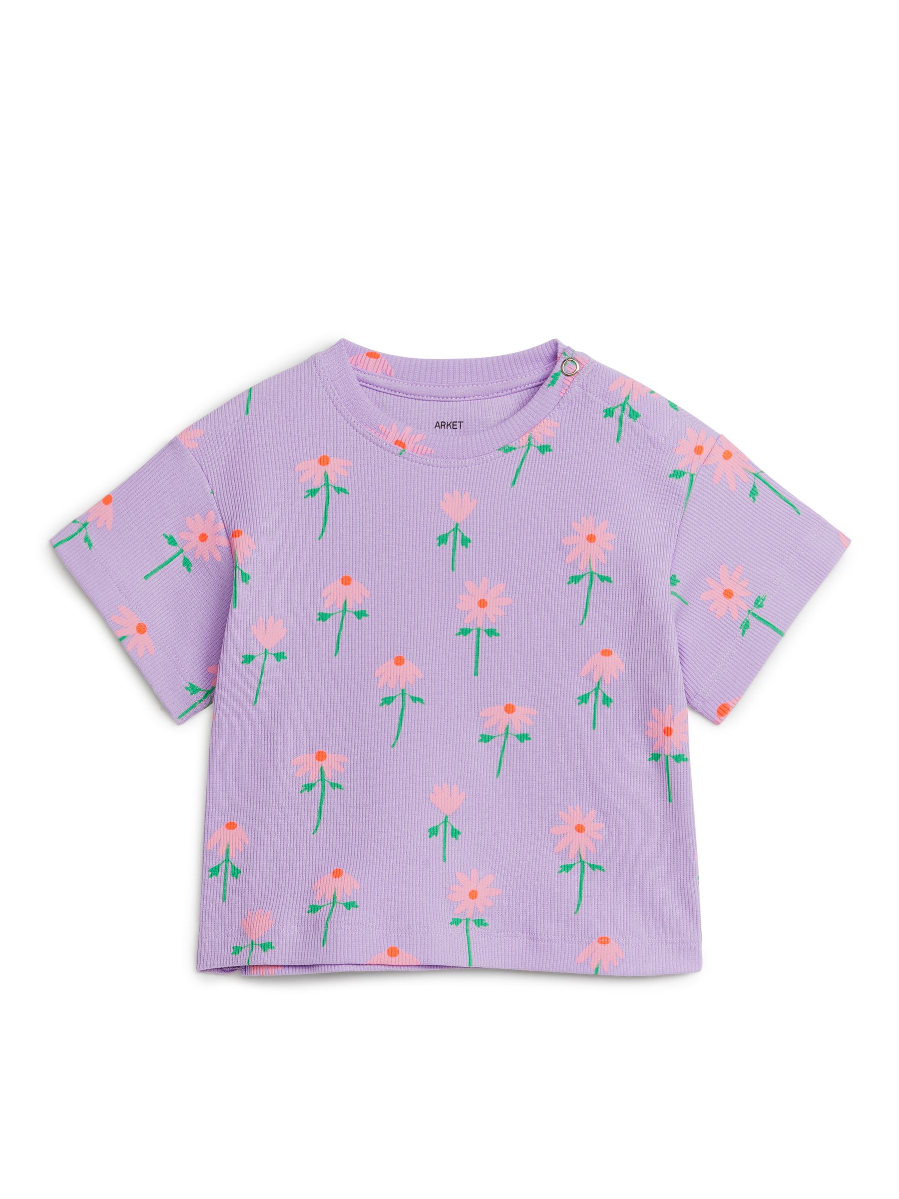 Geripptes T-Shirt - Flieder/Blumen - Regular Fit - Kinder - StillMedia/DescriptiveStillLife - 3