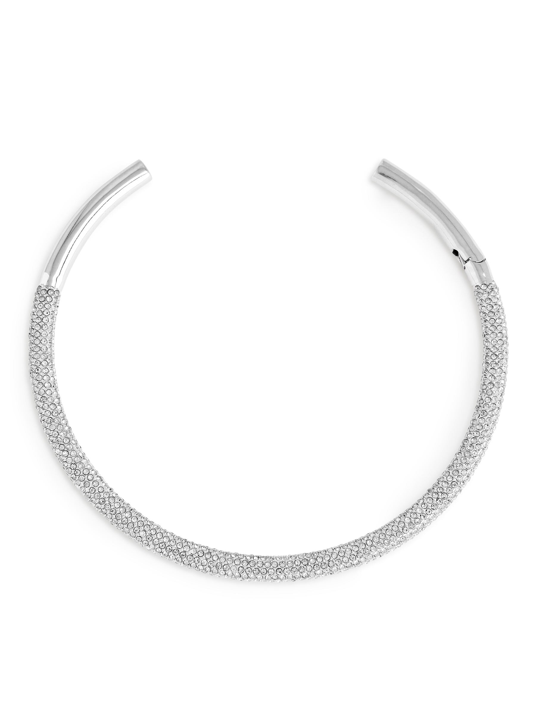 Silverpläterat halsband med strass - Silver - Women - StillMedia/DescriptiveStillLife - 1