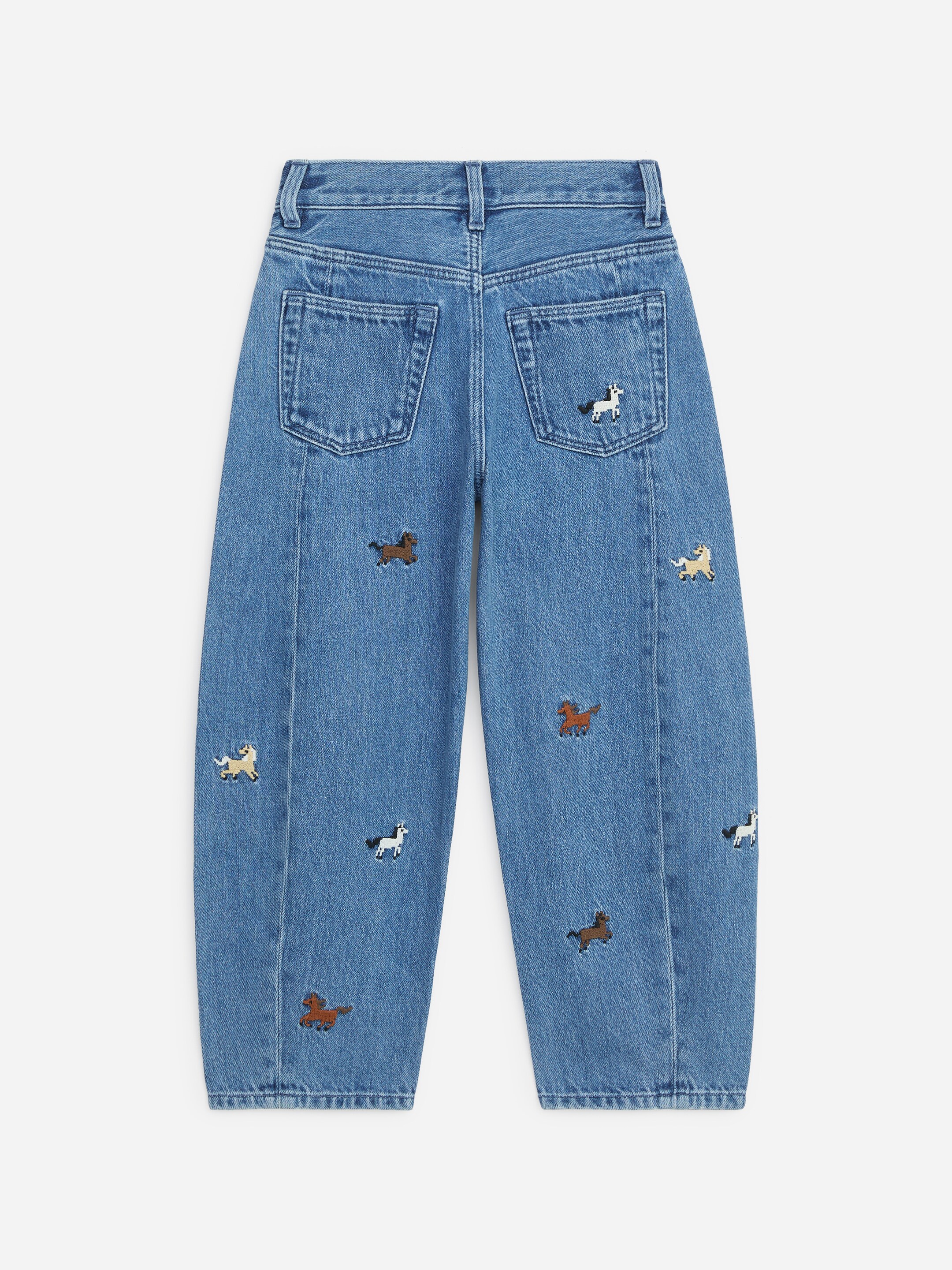 Jean barrel brodé - Bleu/Chevaux - Regular fit - children - StillMedia/DescriptiveStillLife - 5