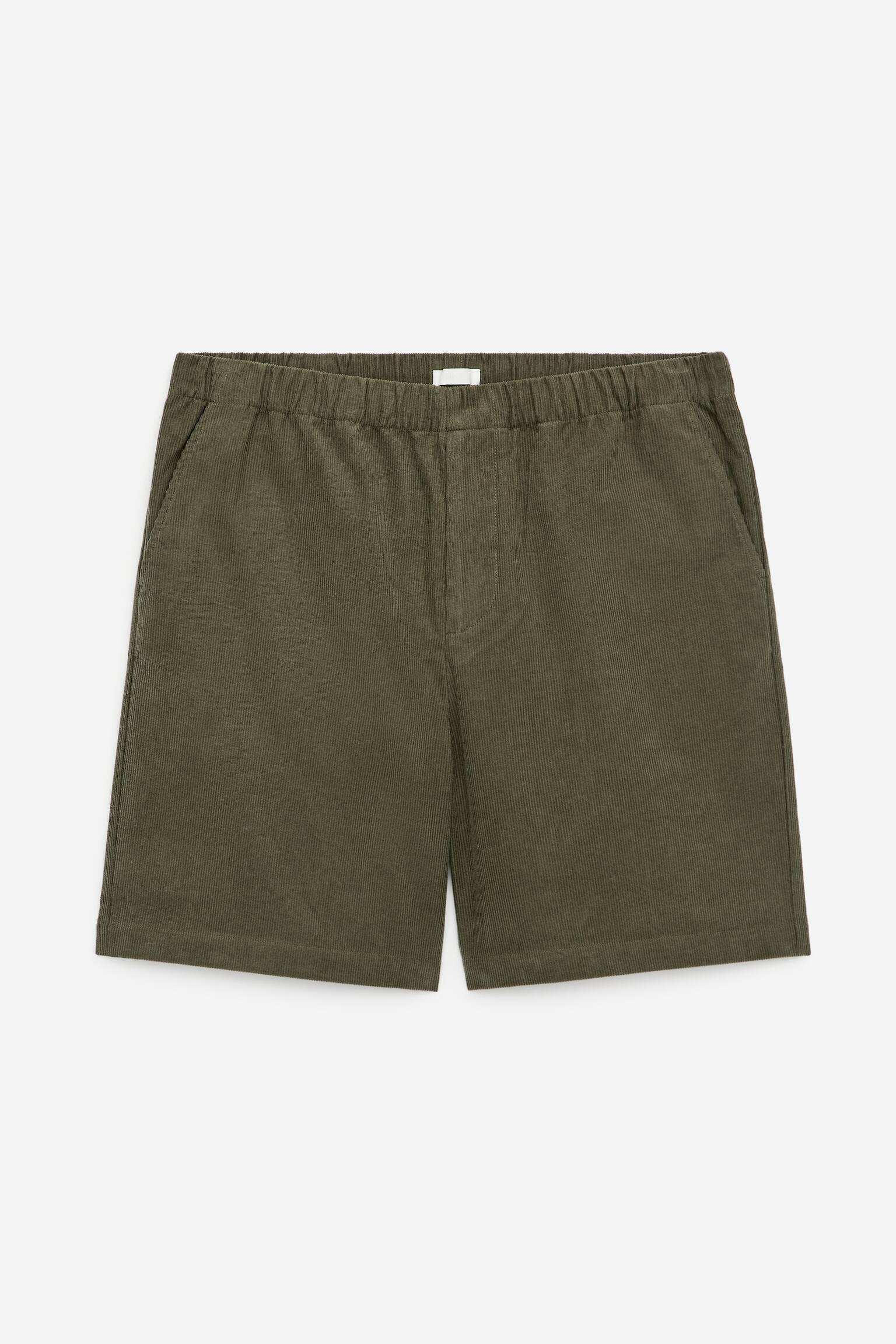 Corduroy Shorts-Green - 2