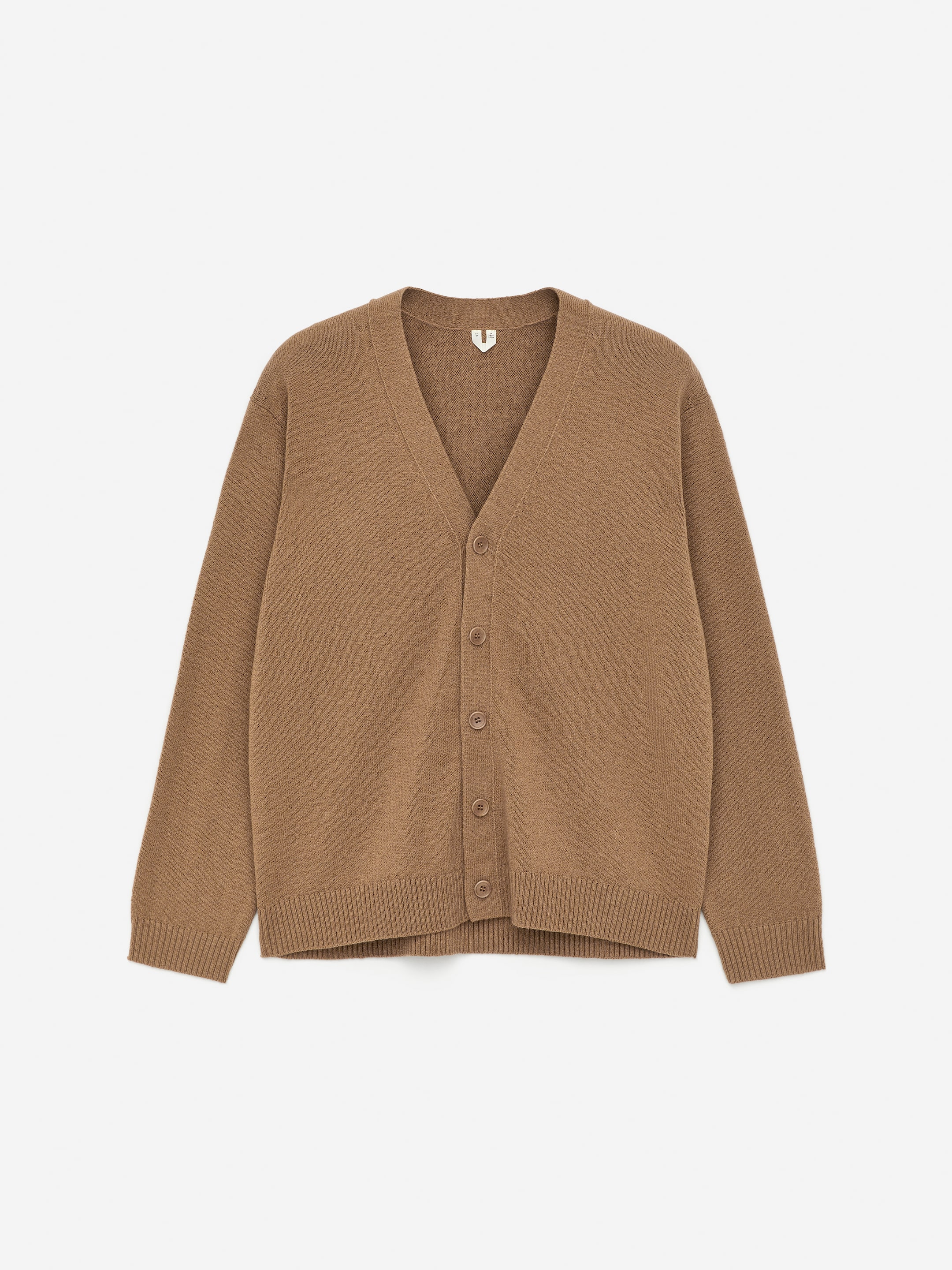 Wool Cotton Cardigan-#9F8061-15099